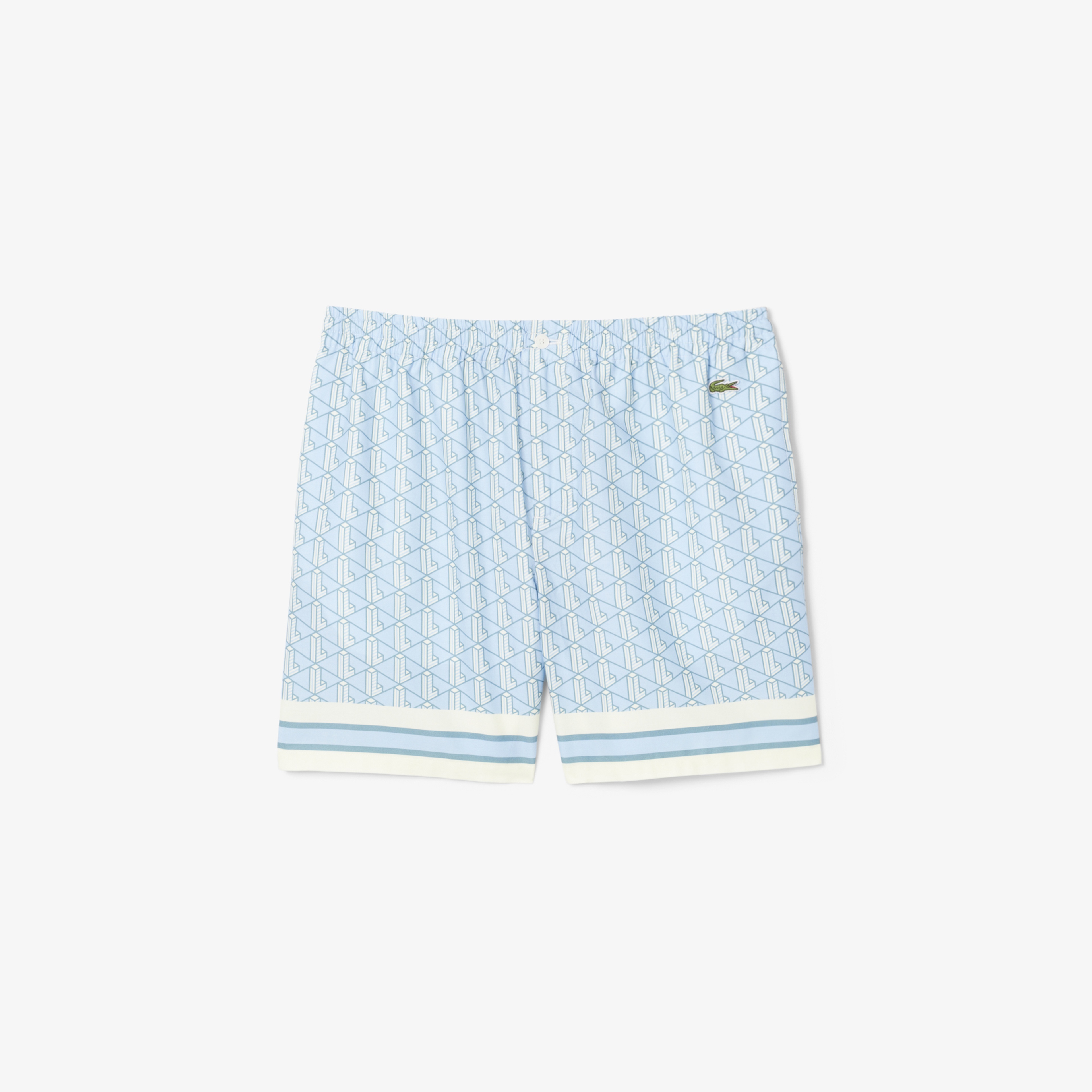 Lacoste Lightweight Monogram Print Erkek Mavi Şort