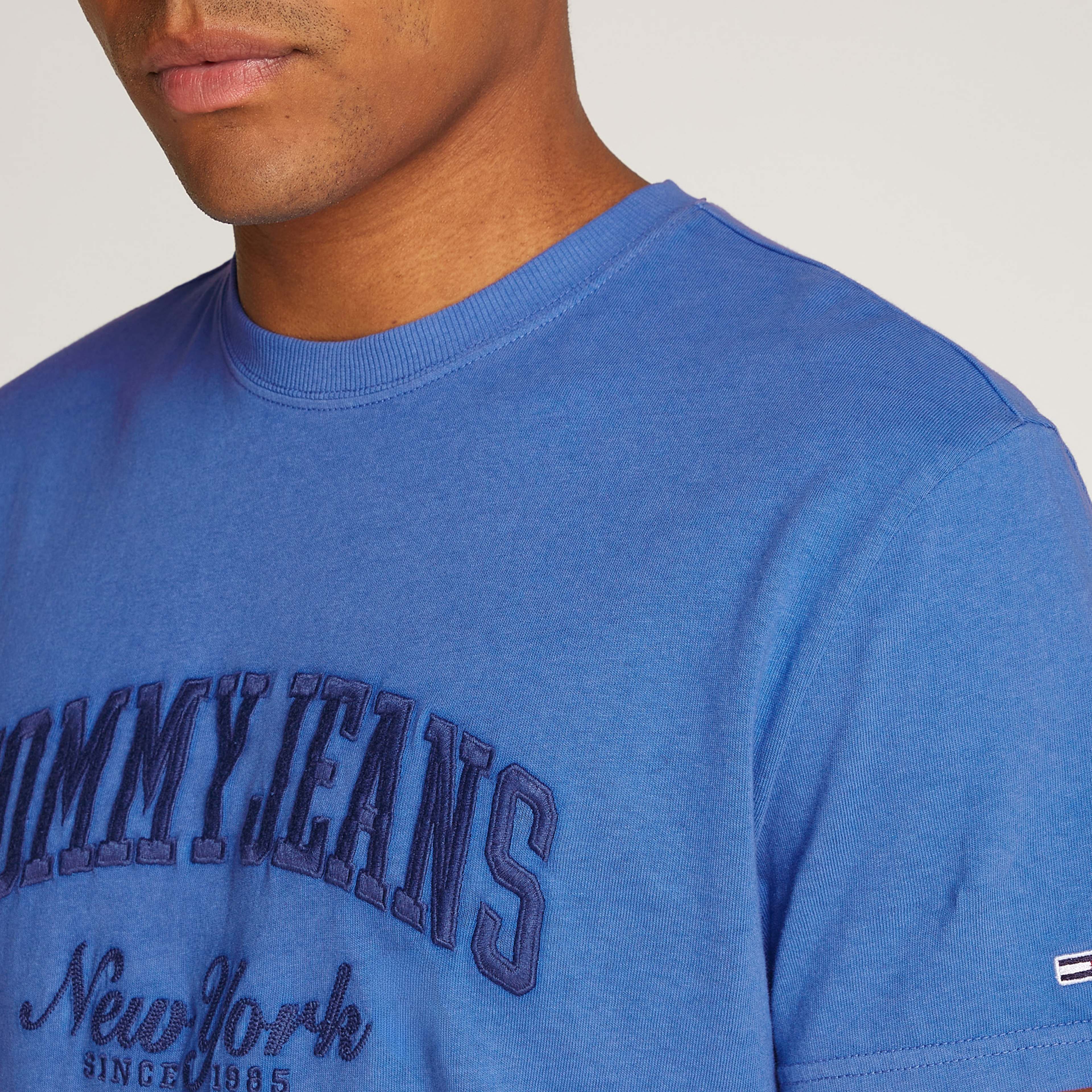 Tommy Jeans Reg Vintage Varsity Erkek Mavi T-Shirt