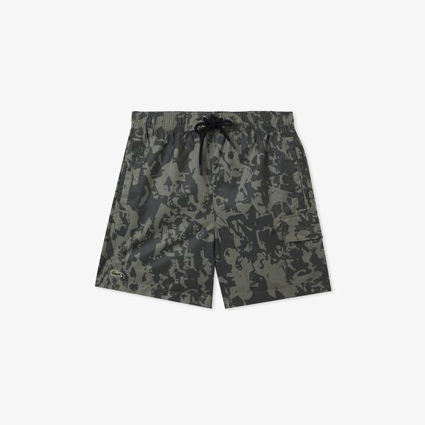 Erkek Regular Fit Desenli Haki Mayo