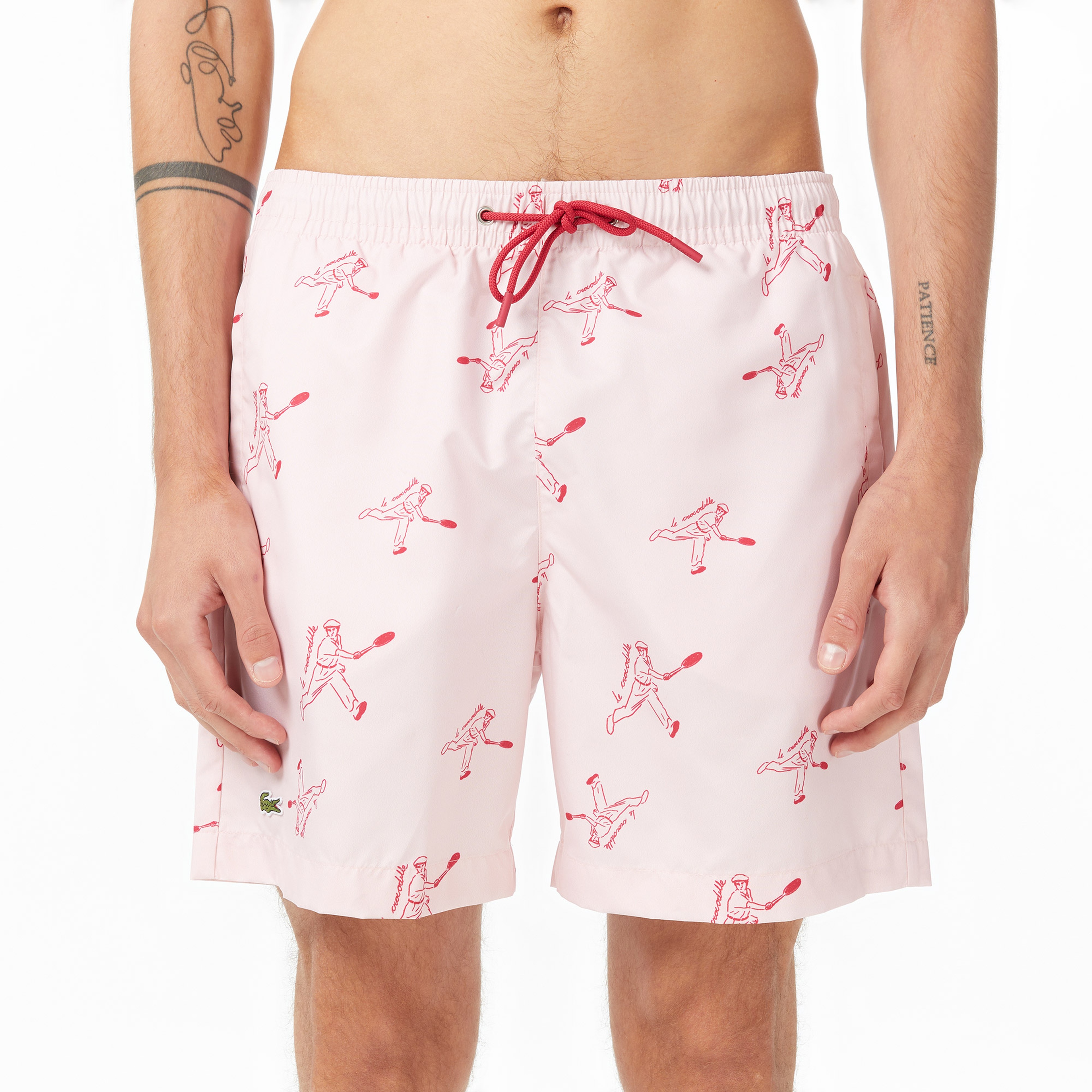 Erkek Regular Fit Desenli Pembe Mayo