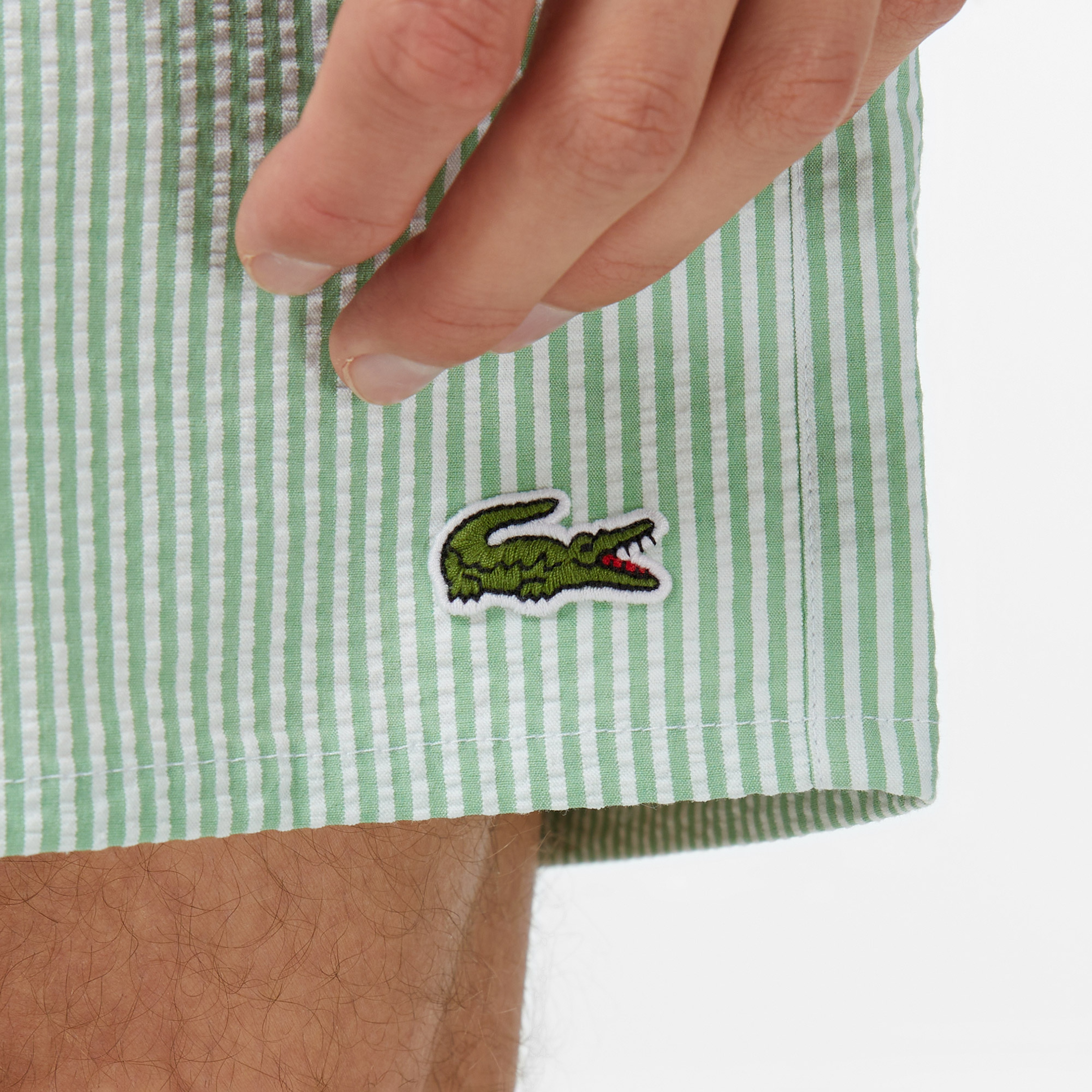 Lacoste Erkek Çizgili Yeşil Mayo