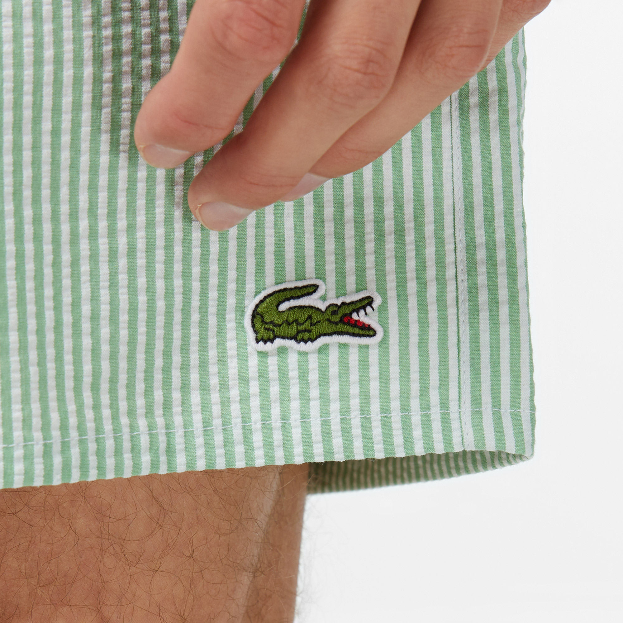 Lacoste Erkek Çizgili Yeşil Mayo