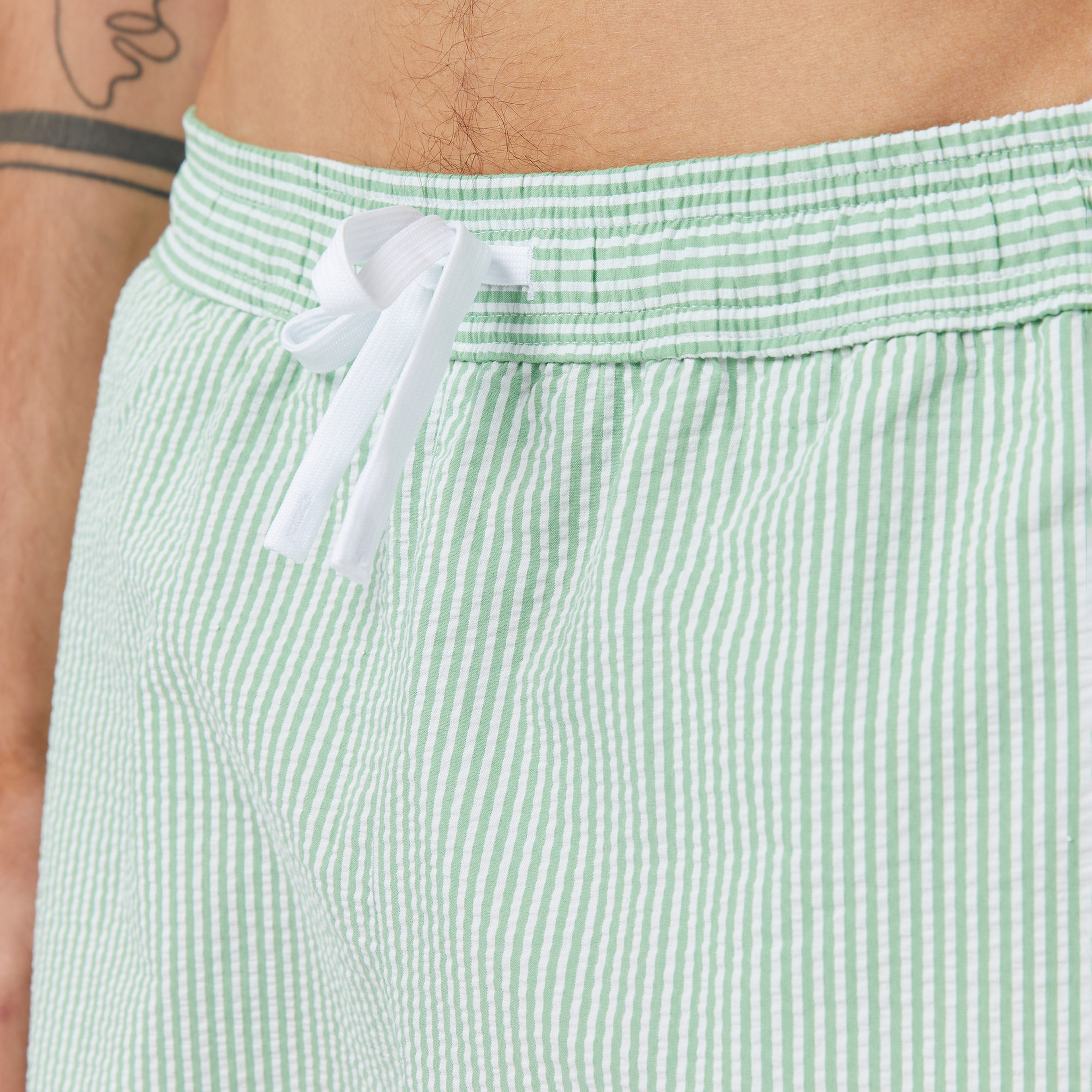 Lacoste Erkek Çizgili Yeşil Mayo