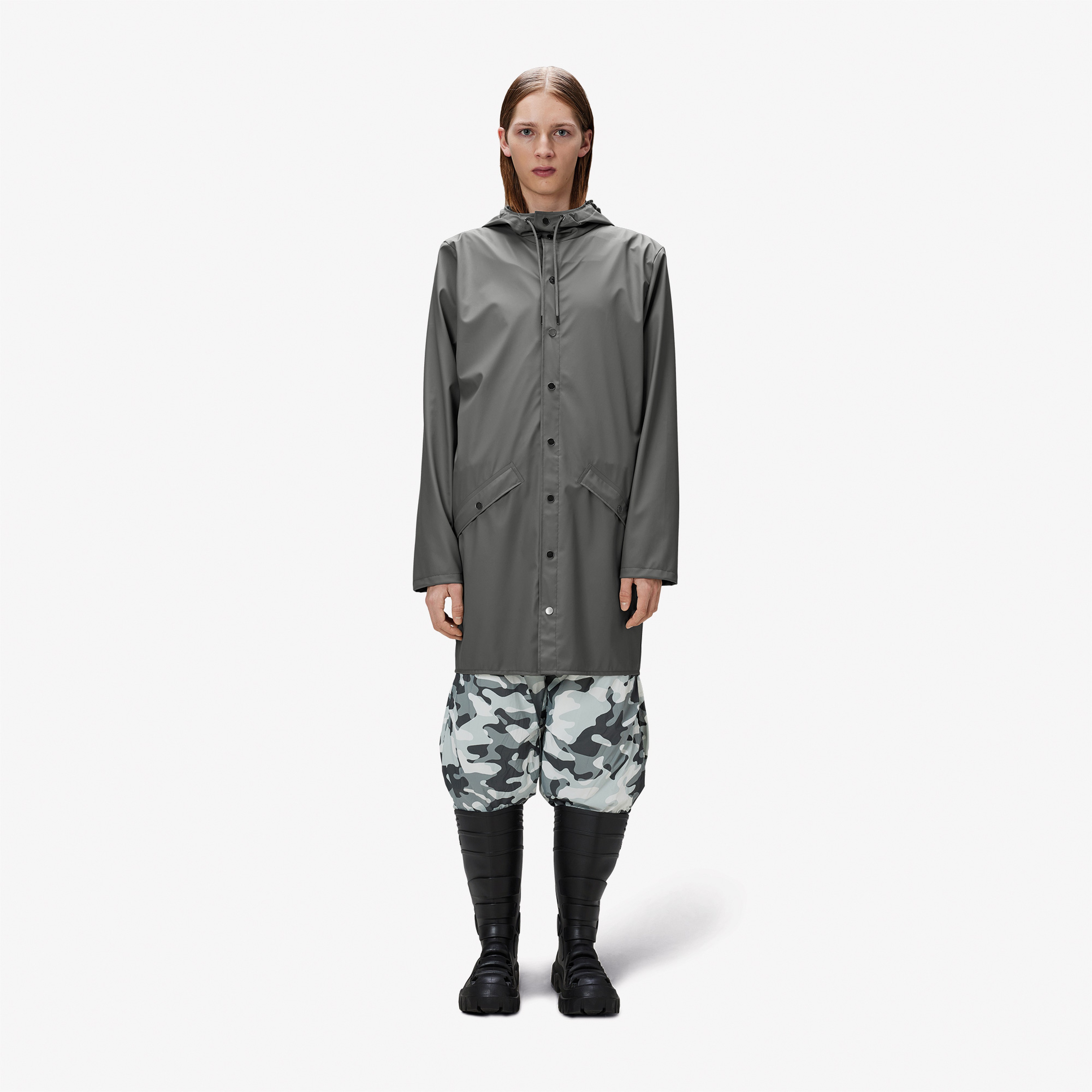 Rains Unisex Gri Yağmurluk