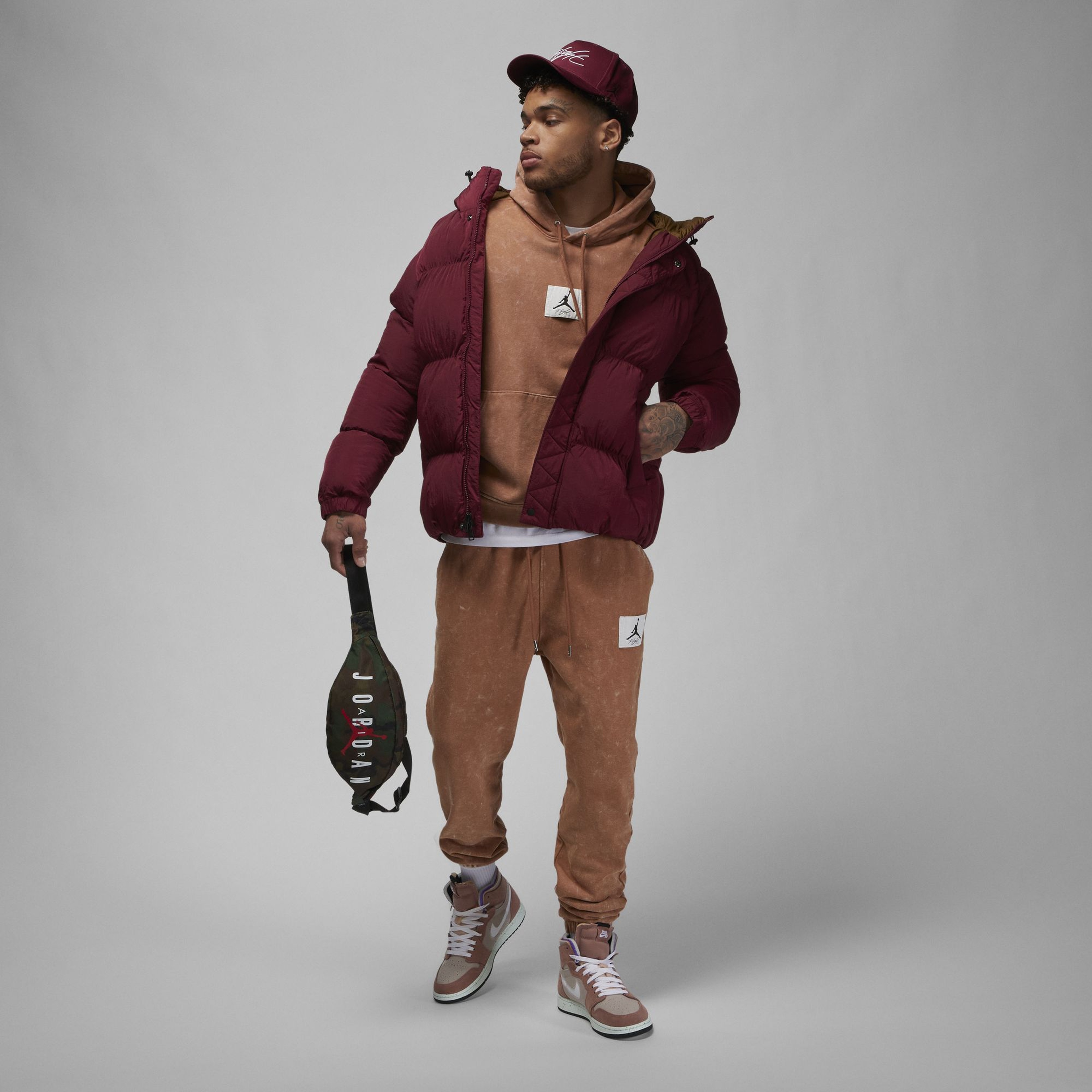 Jordan Essentials Erkek Kahverengi Hoodie