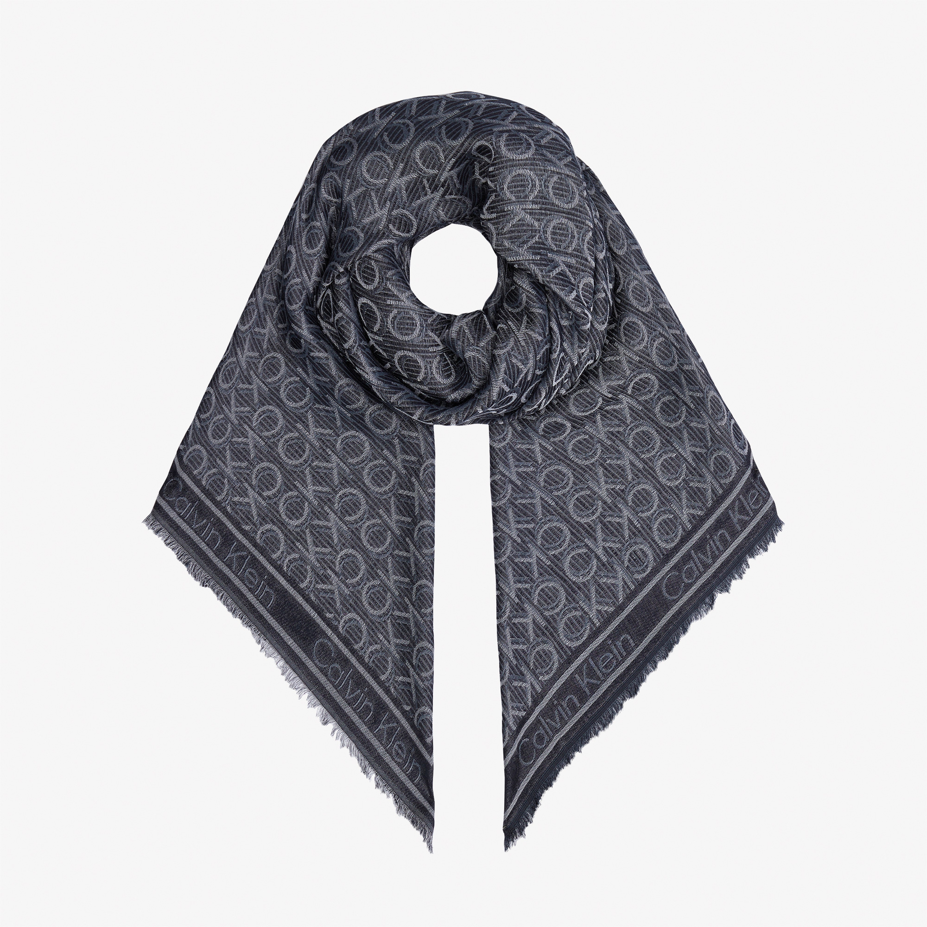 Calvin Klein Monogram Jacquard Kadın Siyah Fular