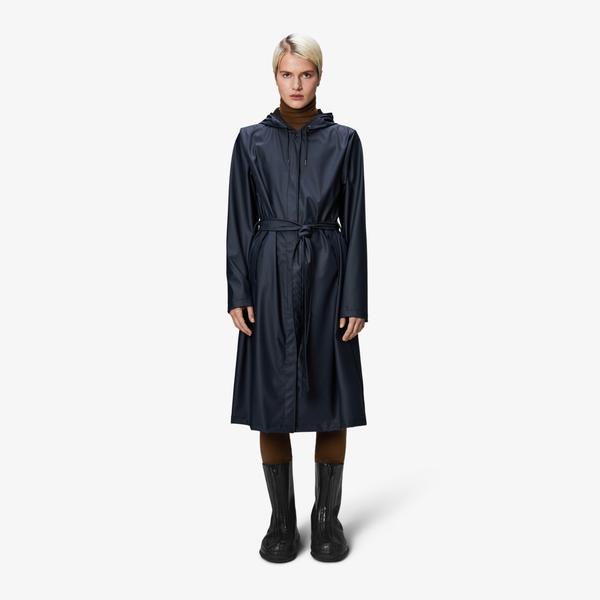 Rains A-Line Longer W3 Kadın Lacivert Yağmurluk