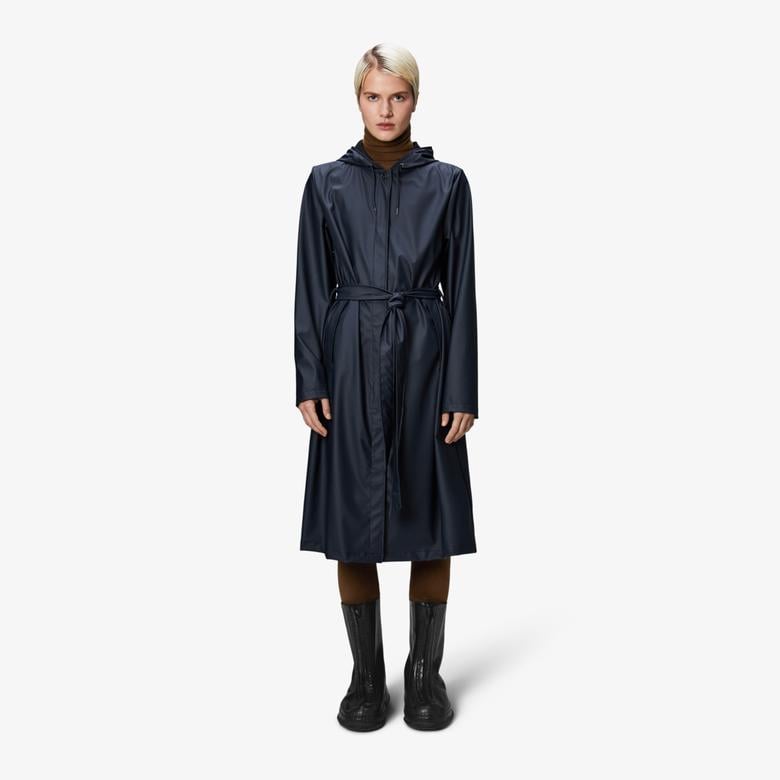 Rains A-Line Longer W3 Kadın Lacivert Yağmurluk