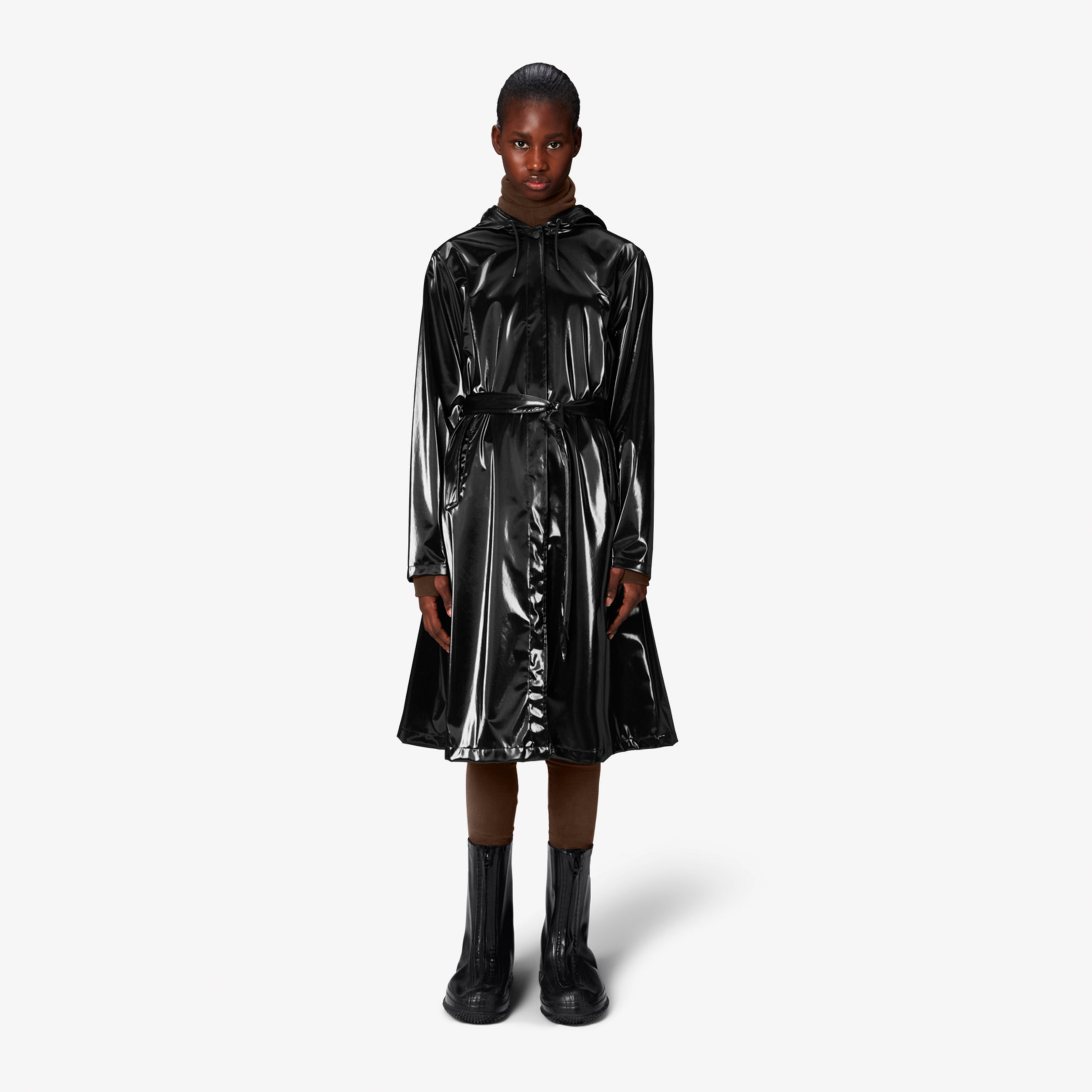 Rains A-Line Longer W3 Kadın Siyah Yağmurluk