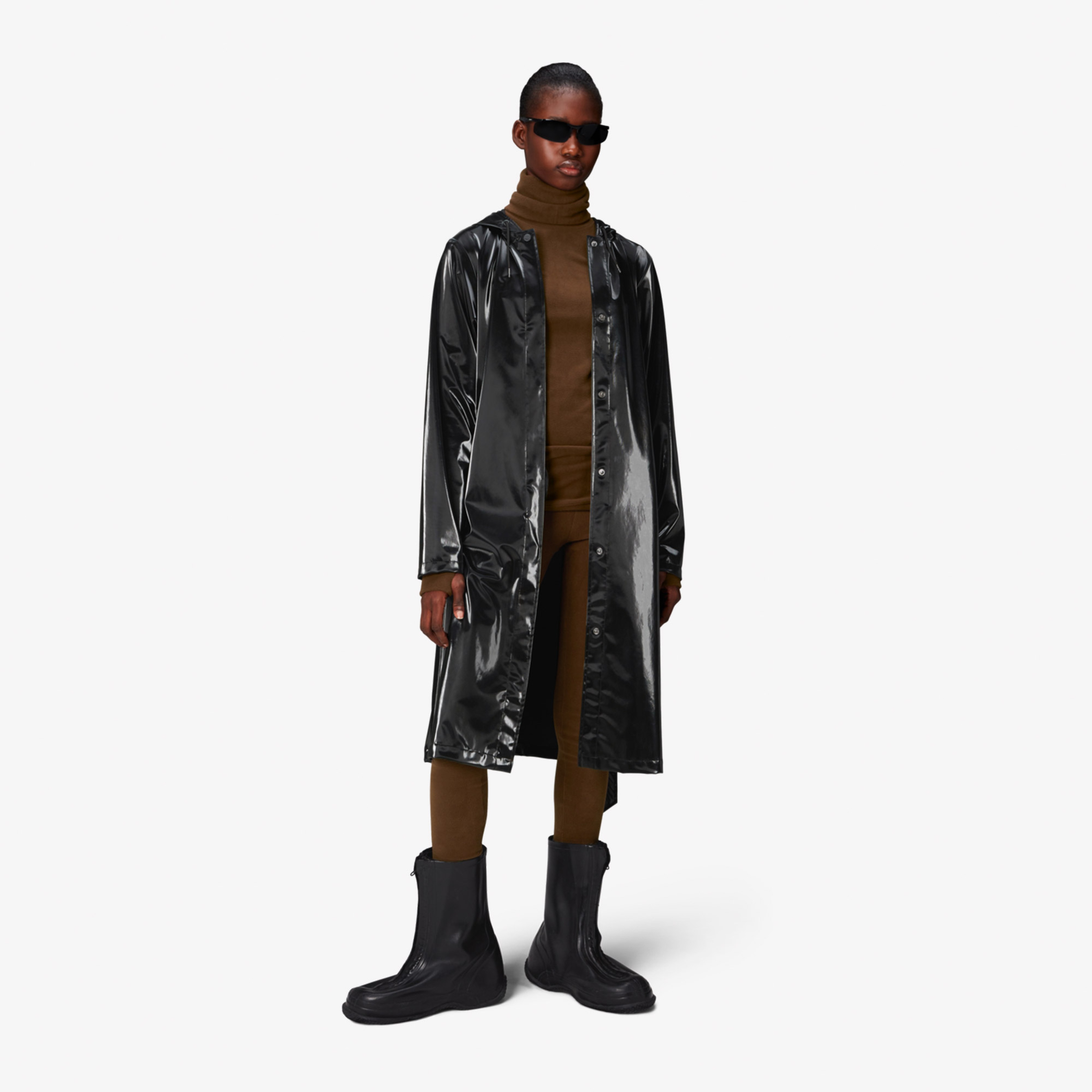 Rains A-Line Longer W3 Kadın Siyah Yağmurluk