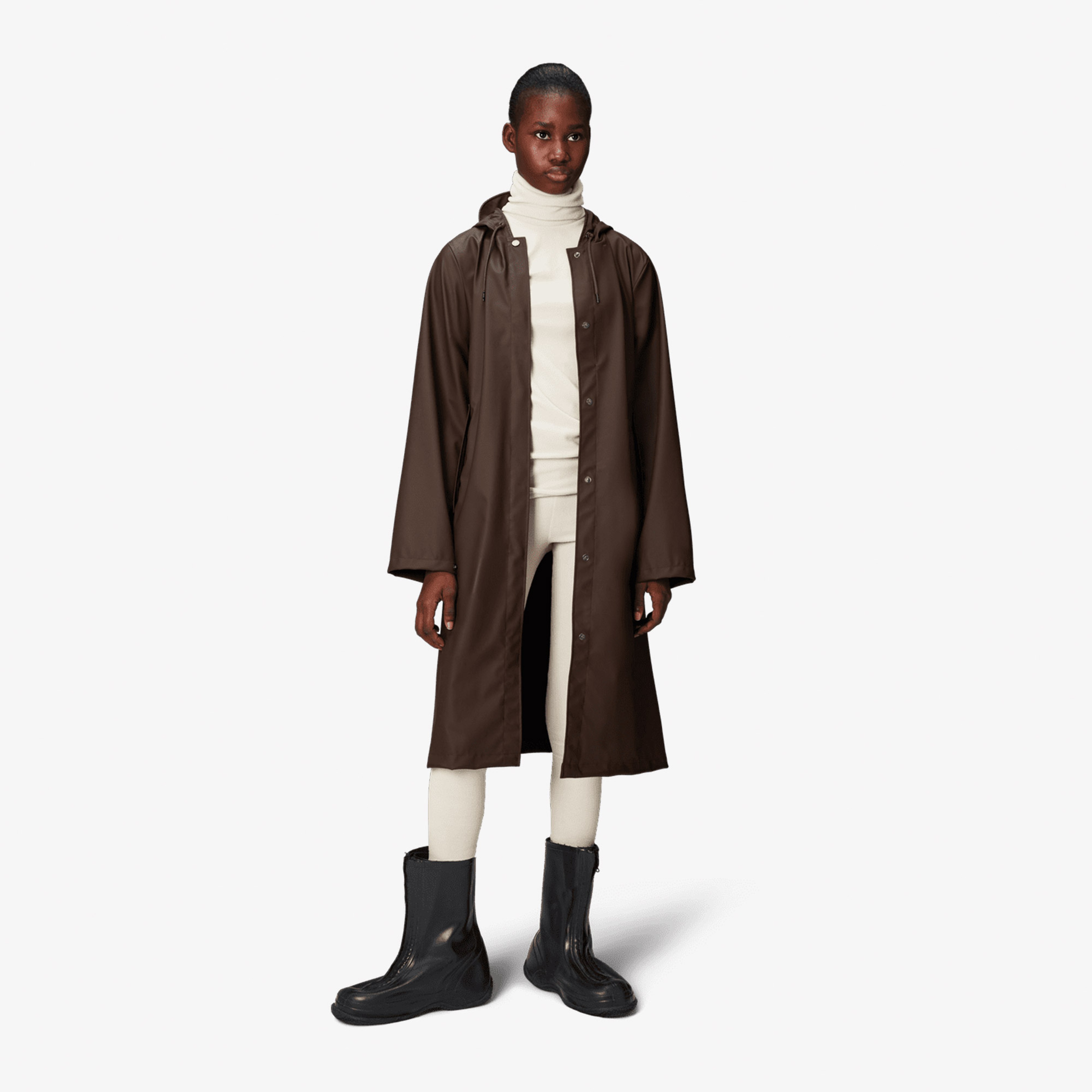 Rains A-Line Longer Kadın Kahverengi Yağmurluk