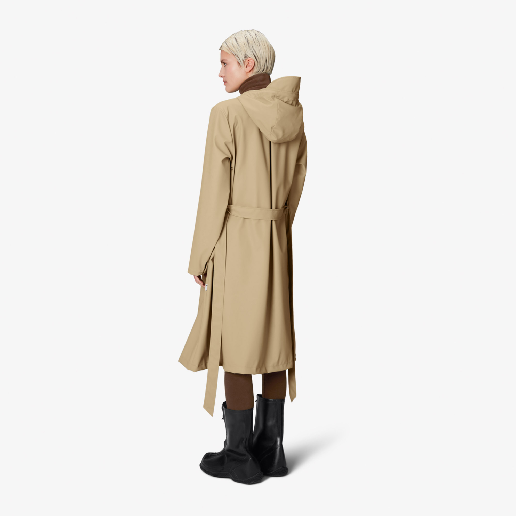 Rains A-Line Longer Kadın Bej Yağmurluk