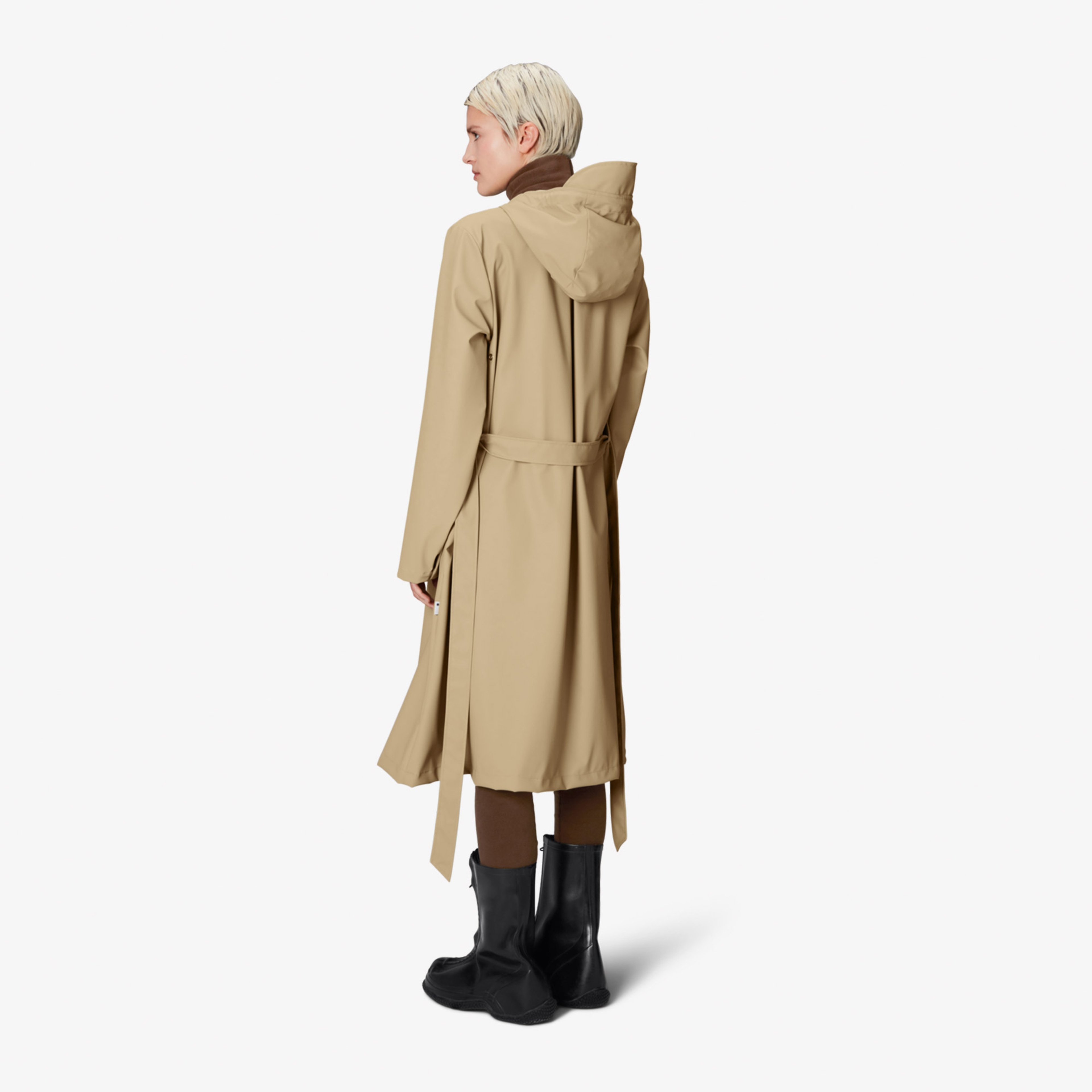 Rains A-Line Longer Kadın Bej Yağmurluk