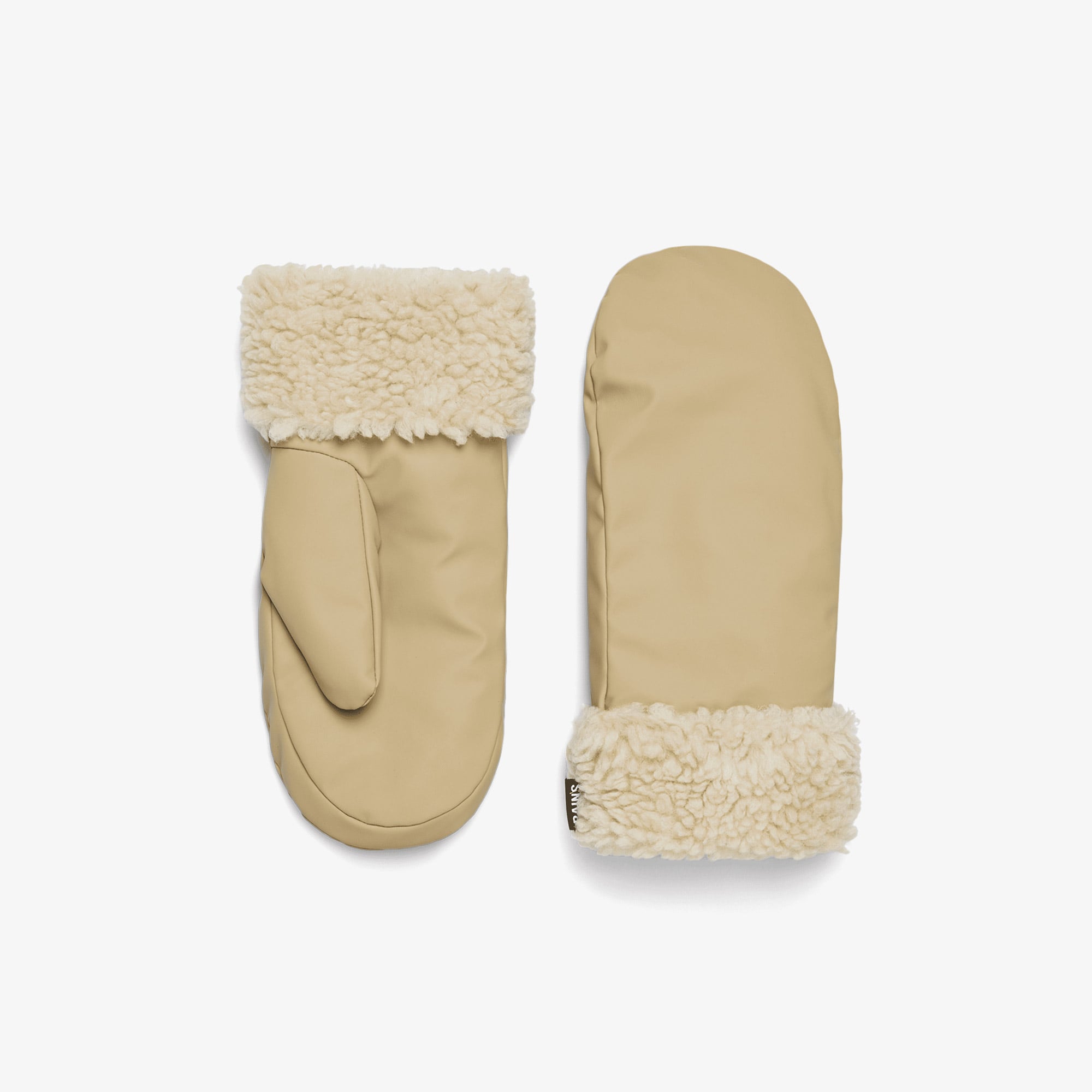 Rains Puffer Fleece Mittens W2T3 Unisex Bej Eldiven