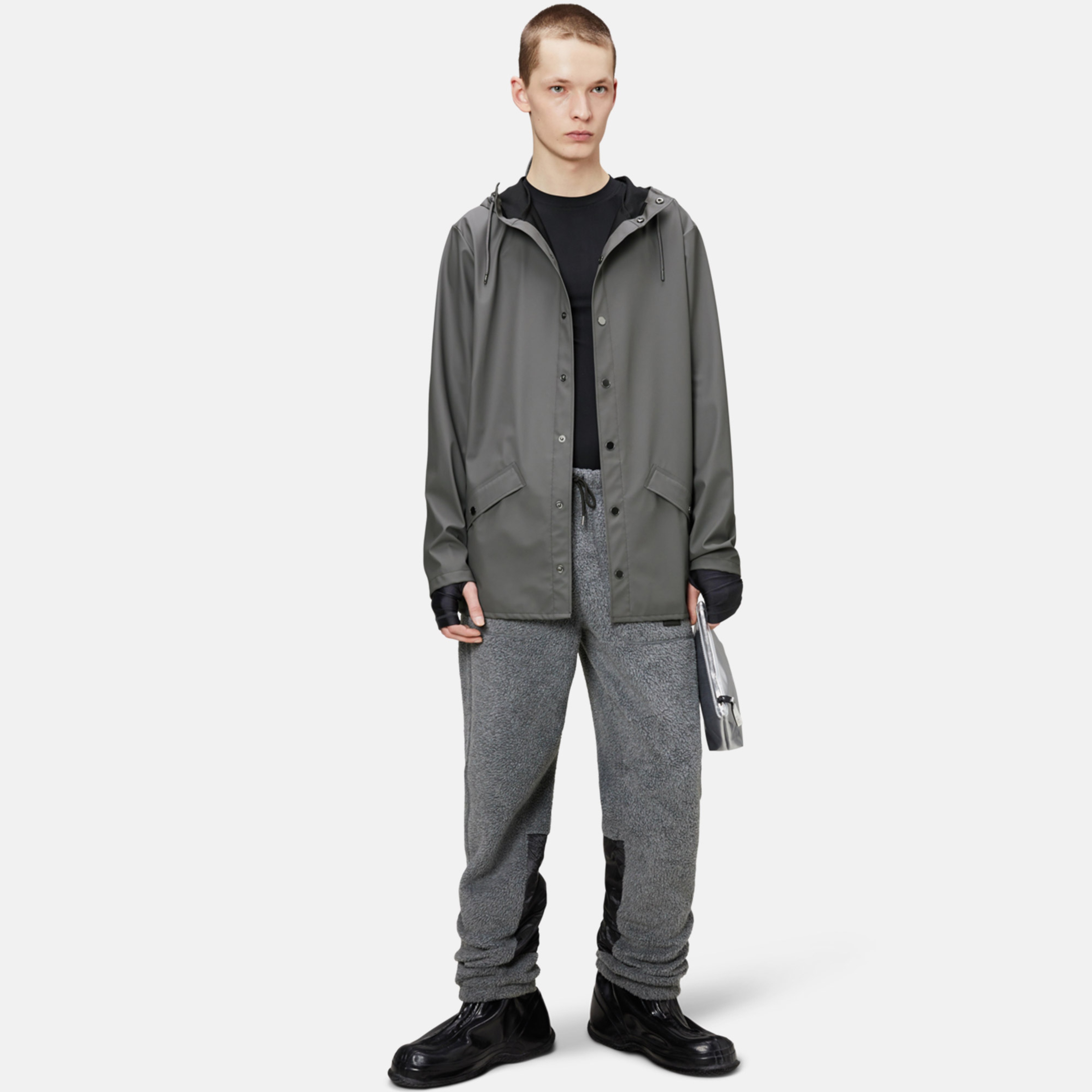 Rains Jacket W3 Unisex Gri Yağmurluk