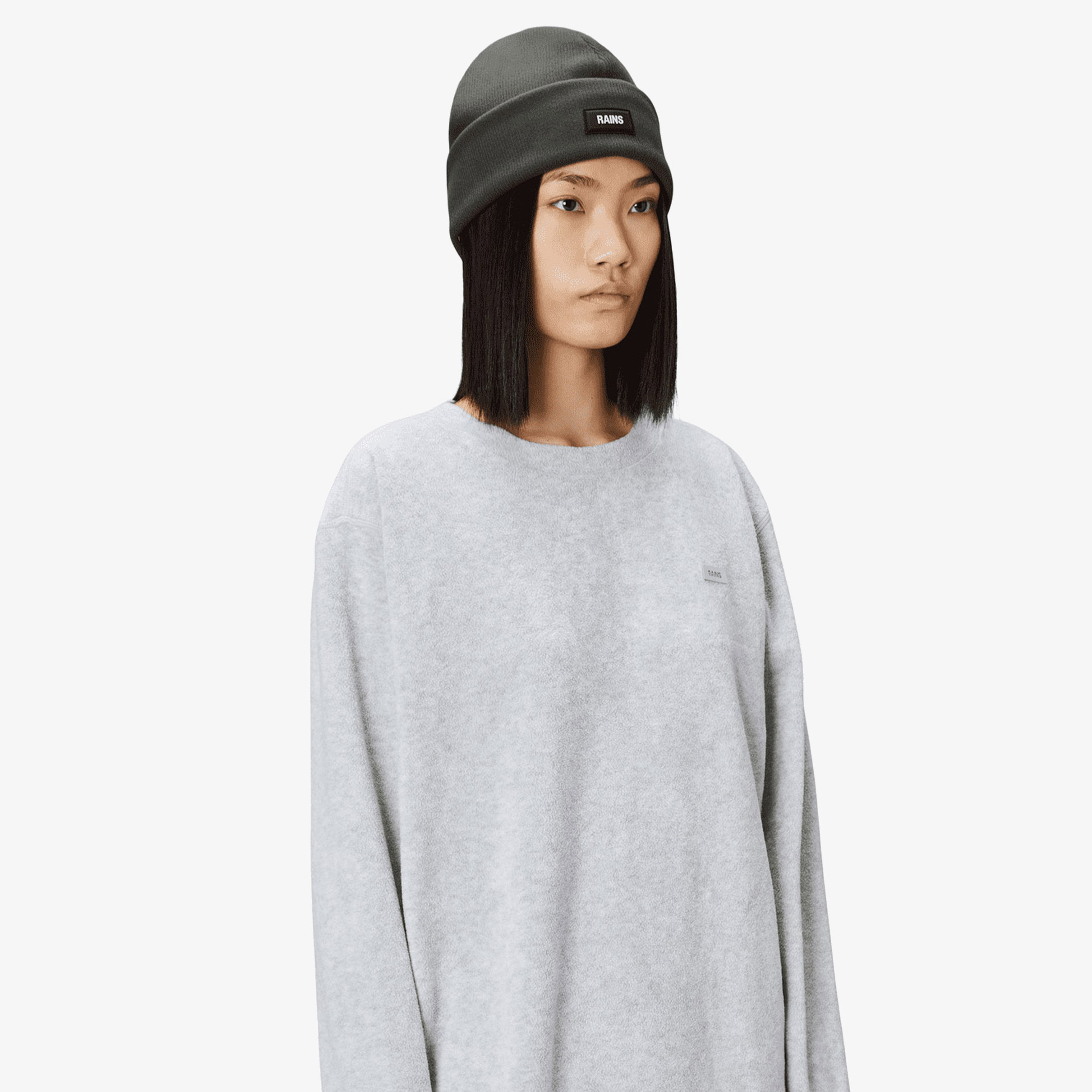 Rains Ribbed Fleece Beanie T1 Unisex Yeşil Bere