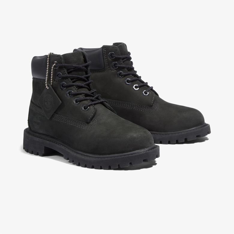 Timberland Premium 6 Inch Lace Up Çocuk Siyah Bot