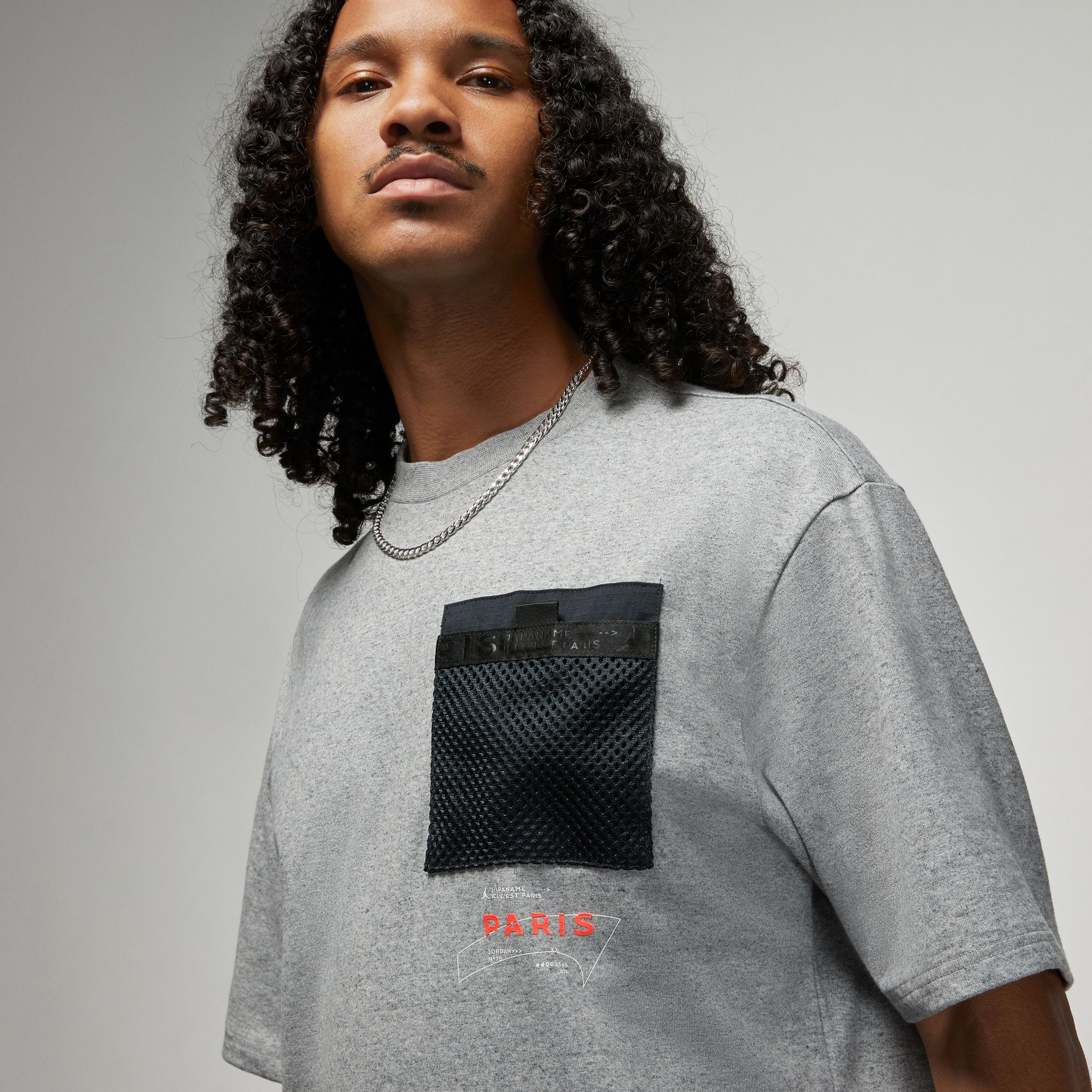 Jordan Paris Saint Germain Erkek Gri T-Shirt