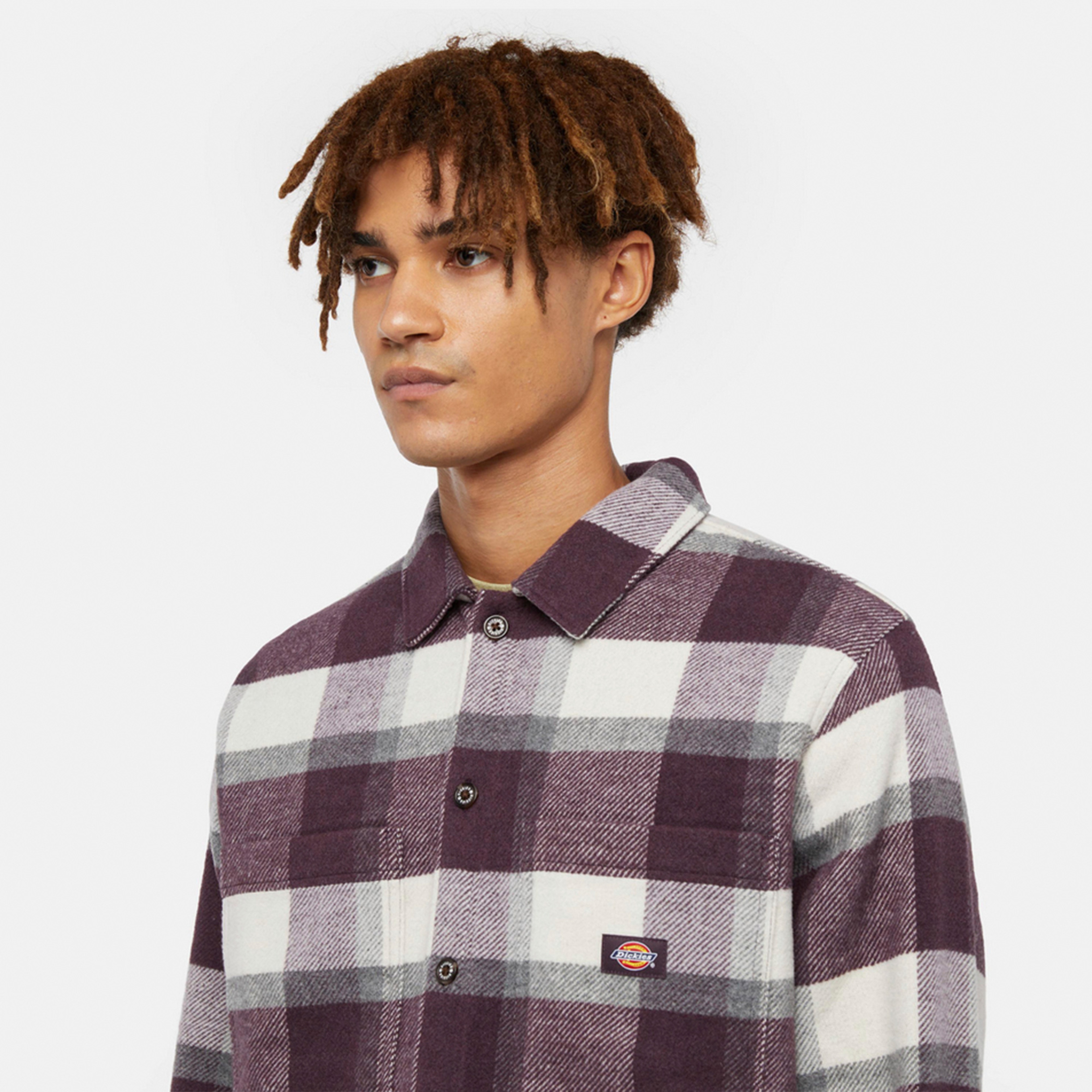 Dickies Plaid Coaling Uzun Kollu Erkek Mor Gömlek
