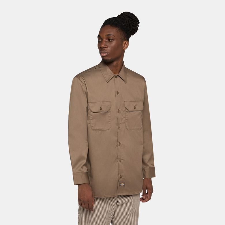 Dickies Work Uzun Kollu Rec Erkek Kahverengi Gömlek