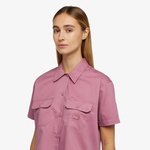 Dickies Work Cropped Kısa Kollu Kadın Pembe Gömlek