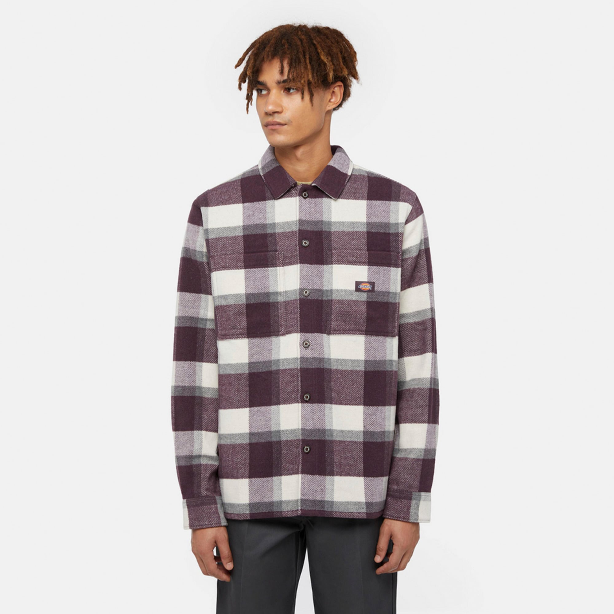 Dickies Plaid Coaling Uzun Kollu Erkek Mor Gömlek