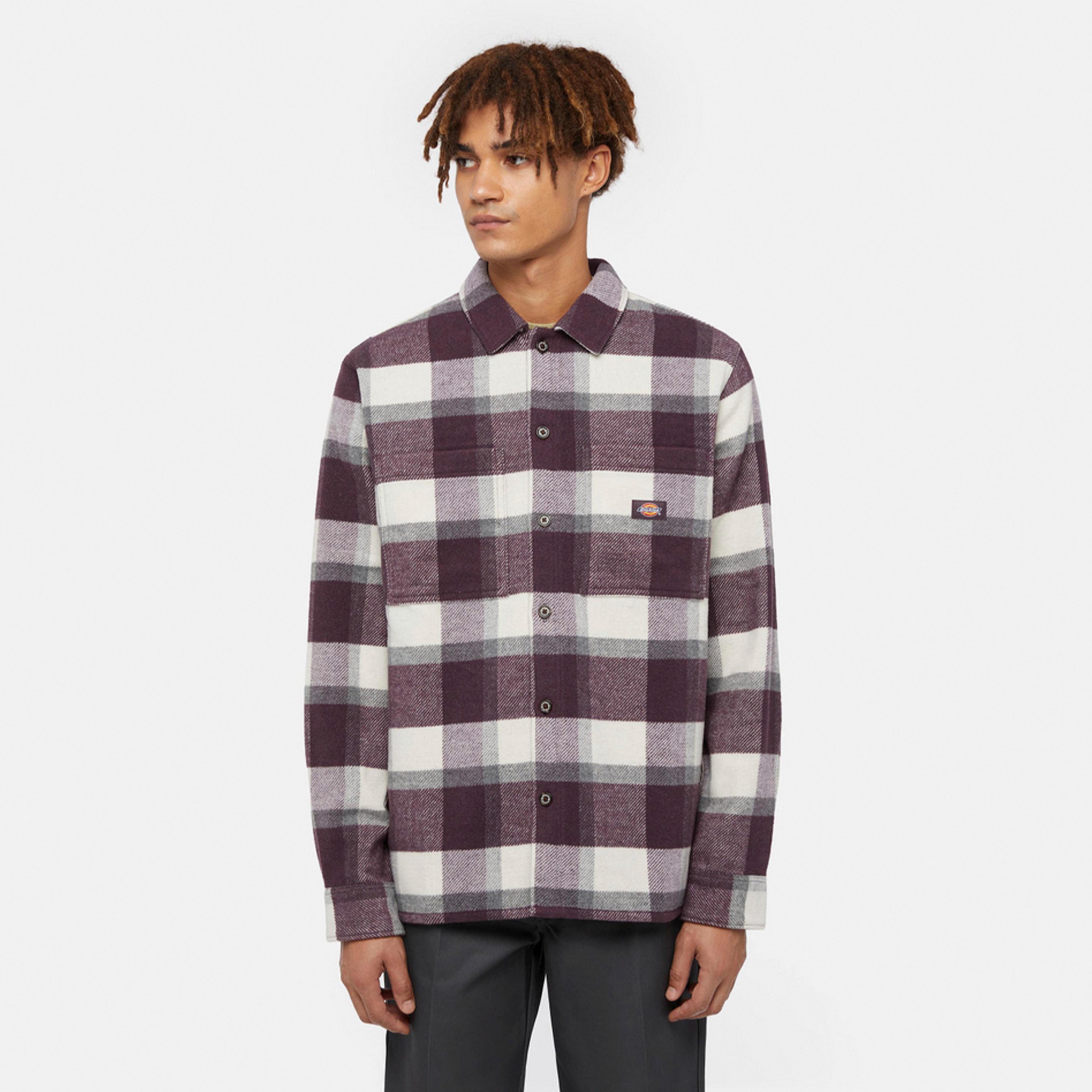 Dickies Plaid Coaling Uzun Kollu Erkek Mor Gömlek