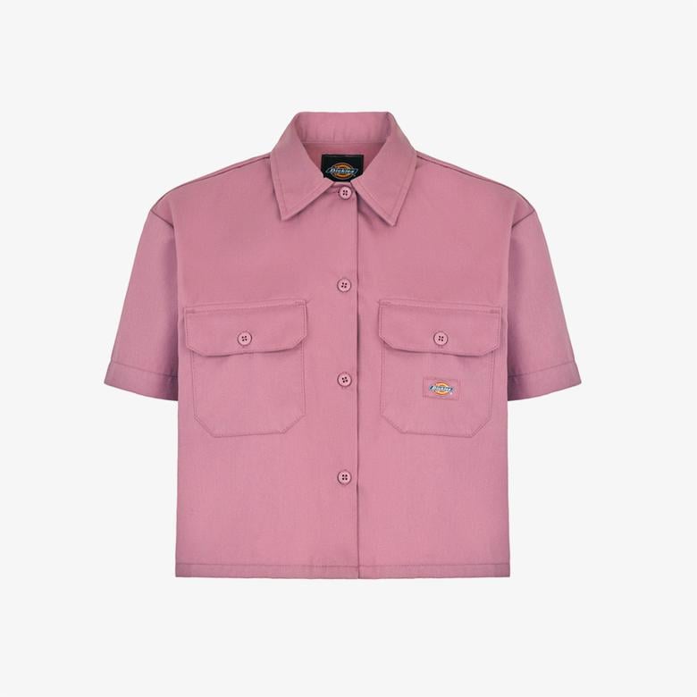 Dickies Work Cropped Kısa Kollu Kadın Pembe Gömlek