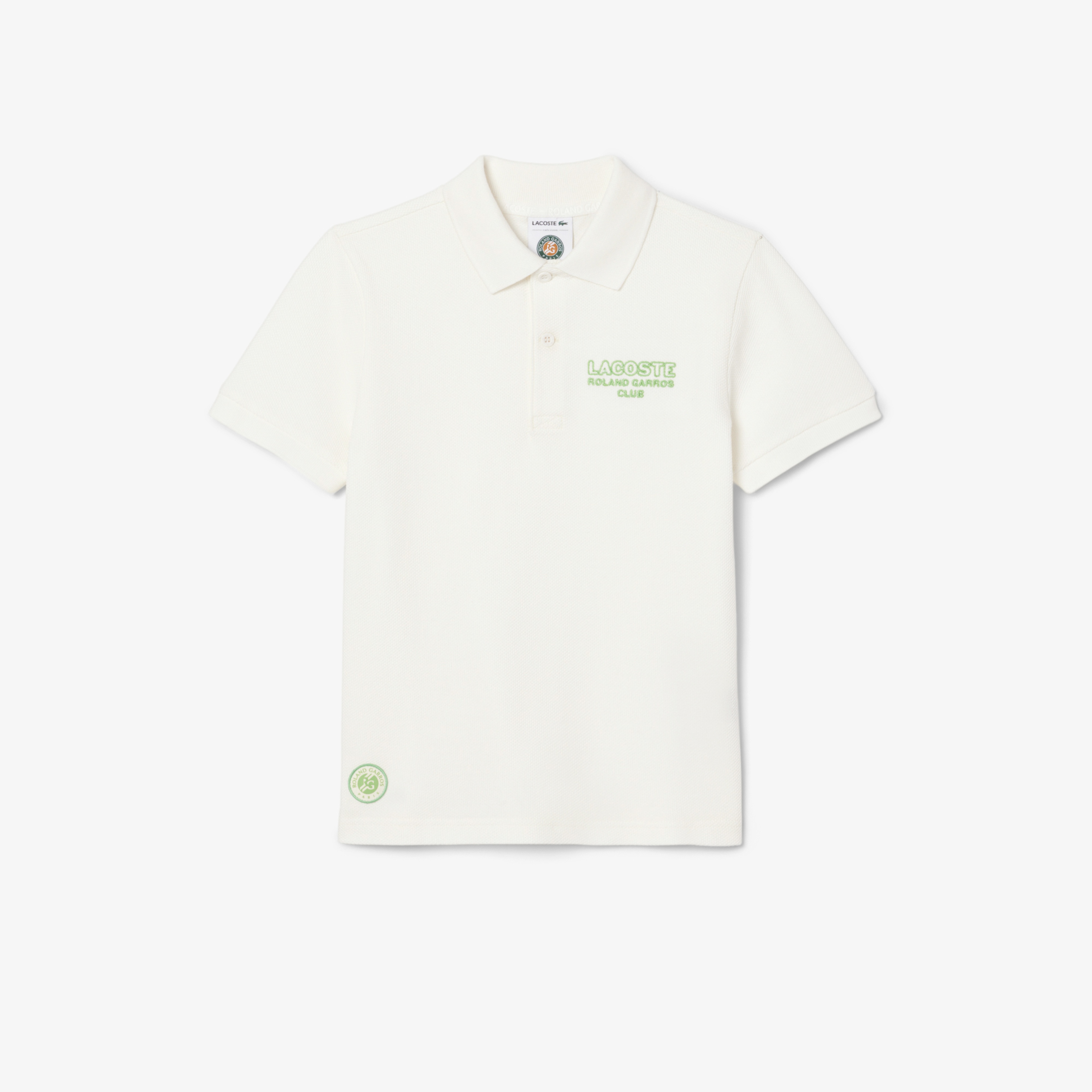 Rolland Garros Çocuk Baskılı Beyaz Polo
