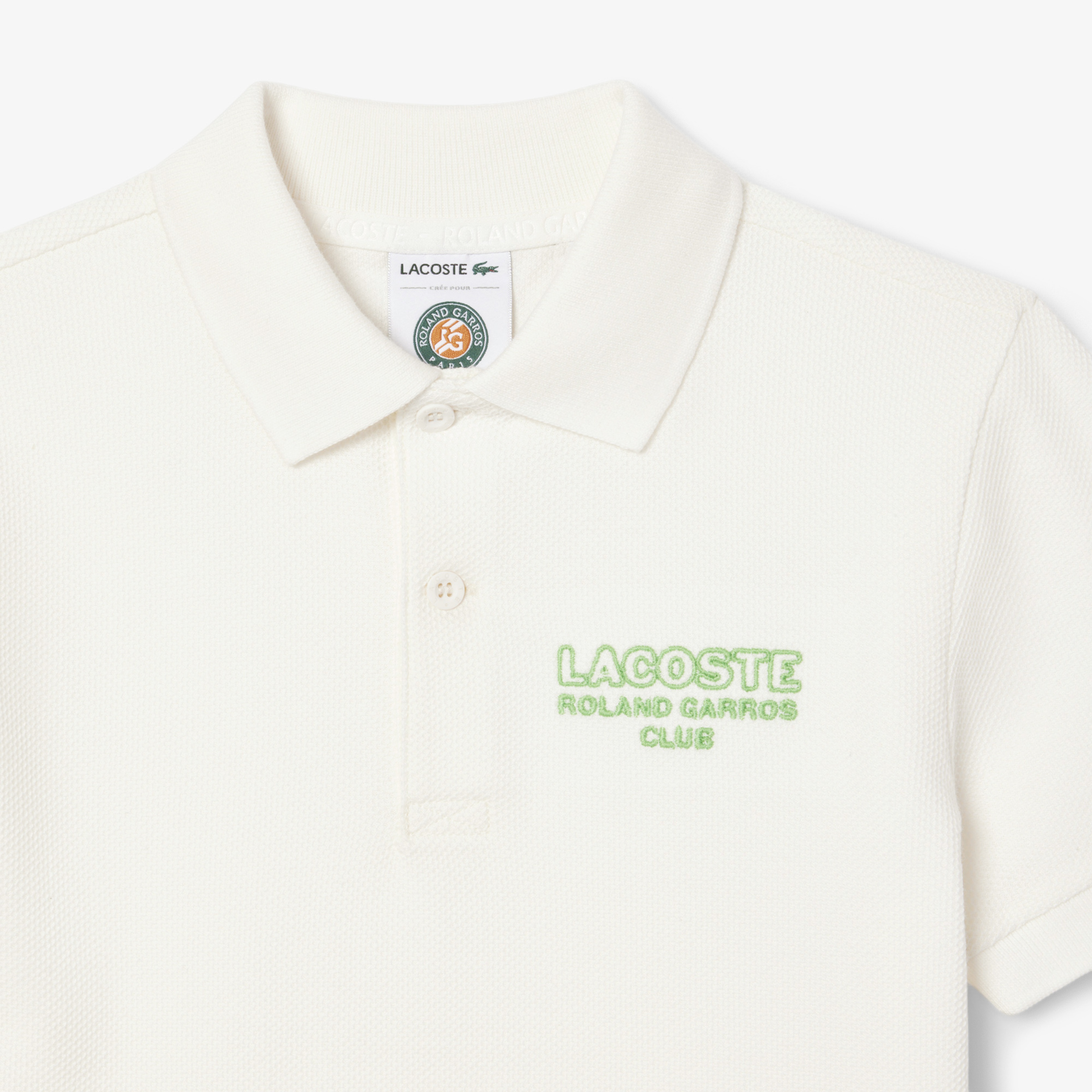 Rolland Garros Çocuk Baskılı Beyaz Polo