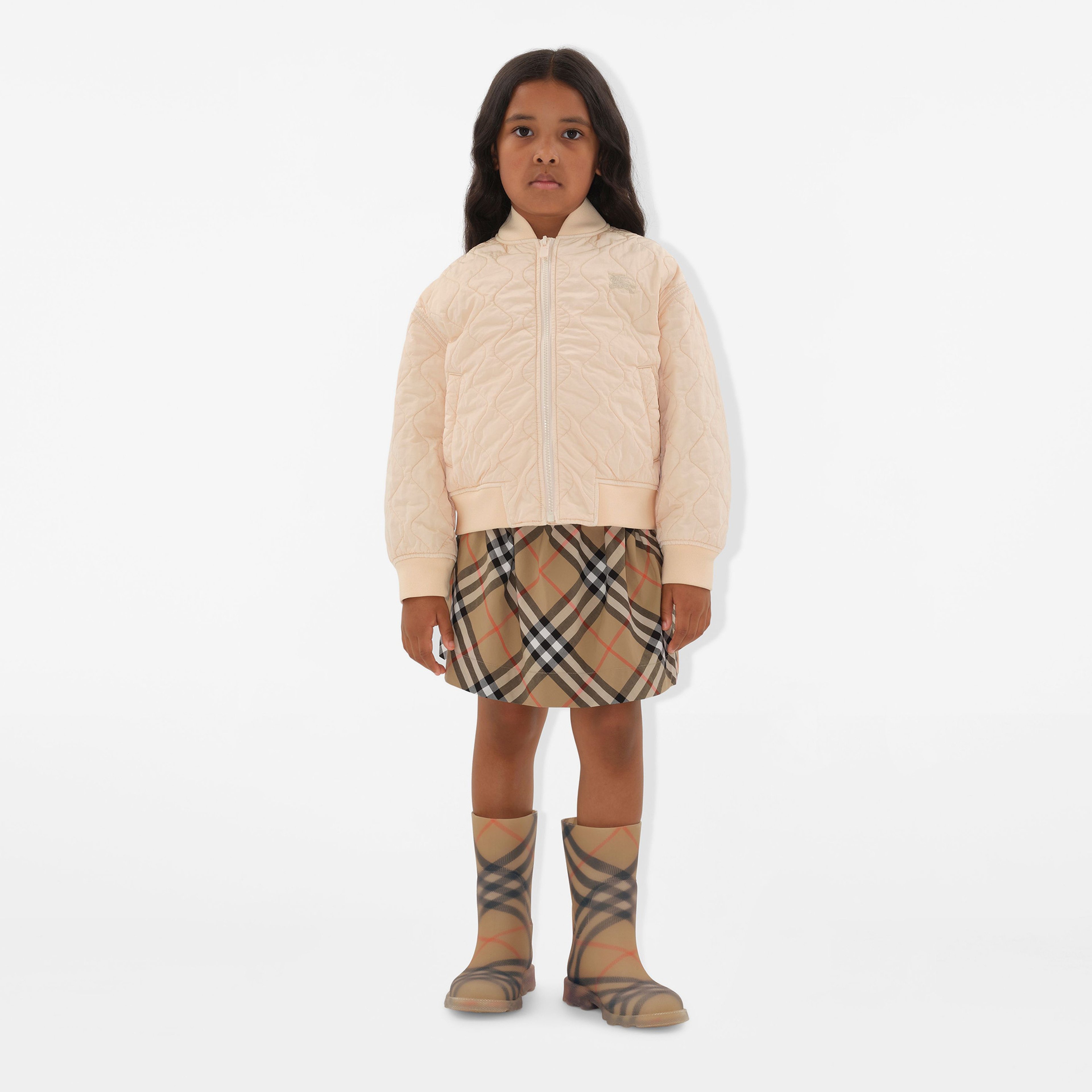 Burberry Mackie Quilted Nylon Bomber Çocuk Pembe Mont