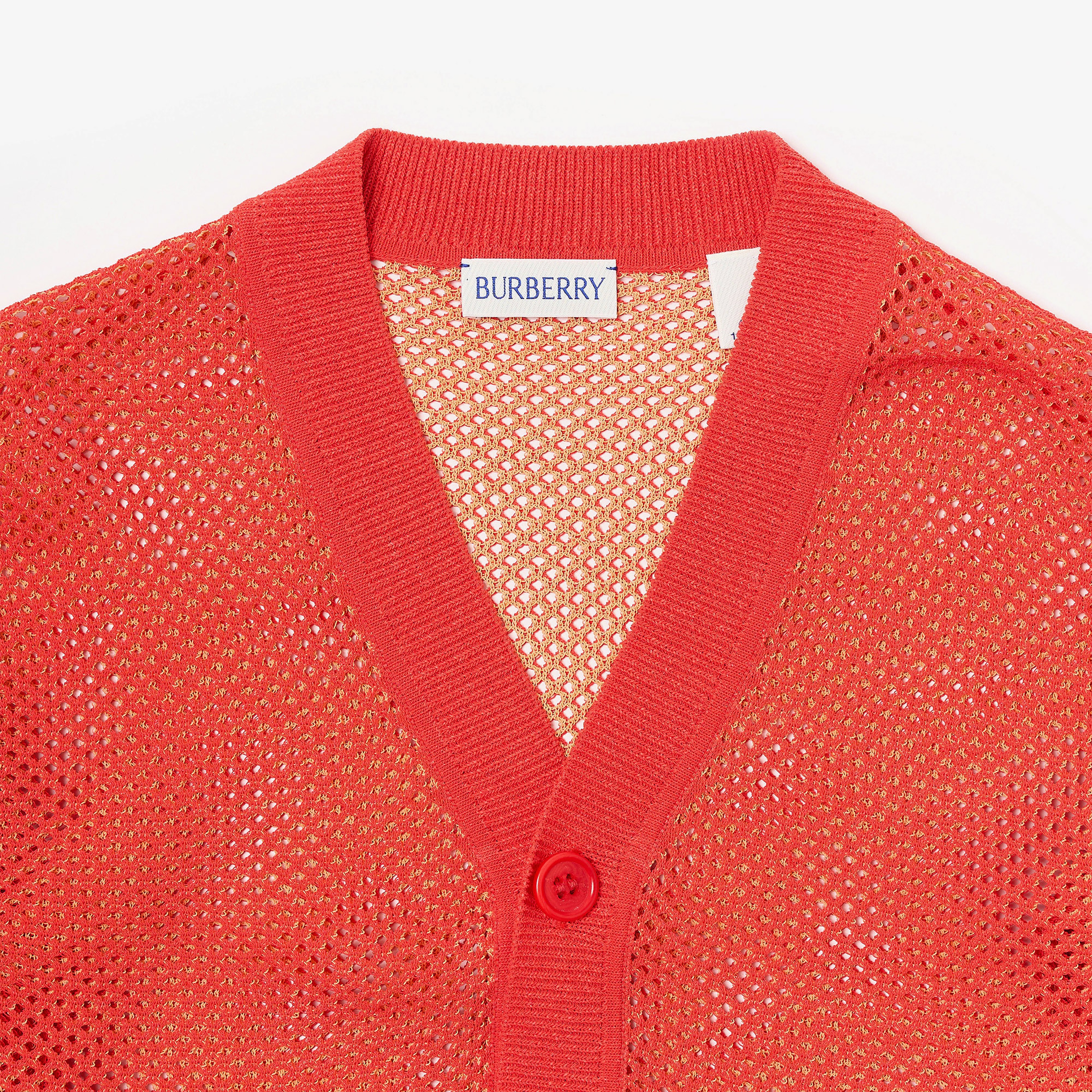 Burberry Olla Mesh Cotton Nylon Cardigan Çocuk Kırmızı Hırka