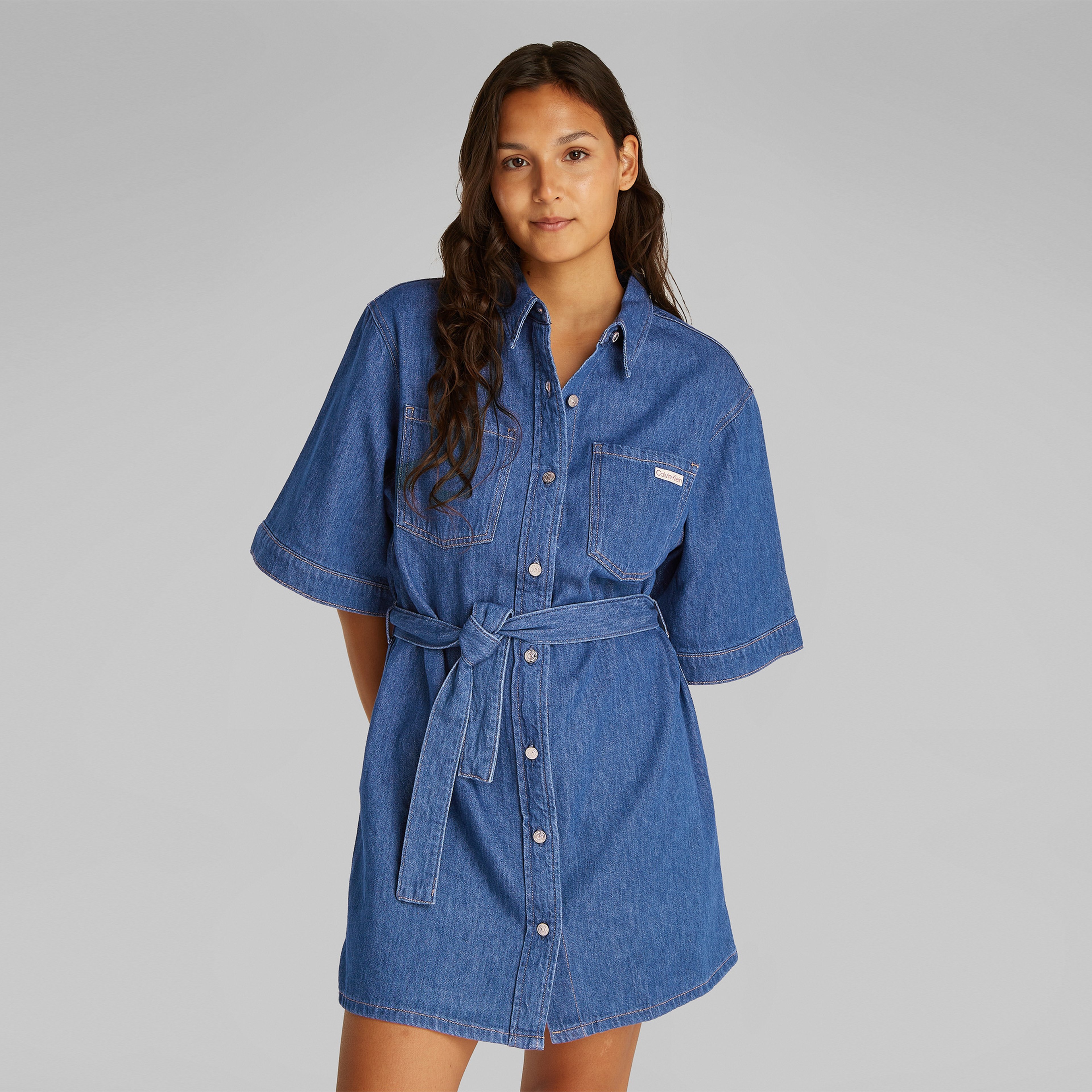 Calvin Klein Boxy Kadın Lacivert Elbise