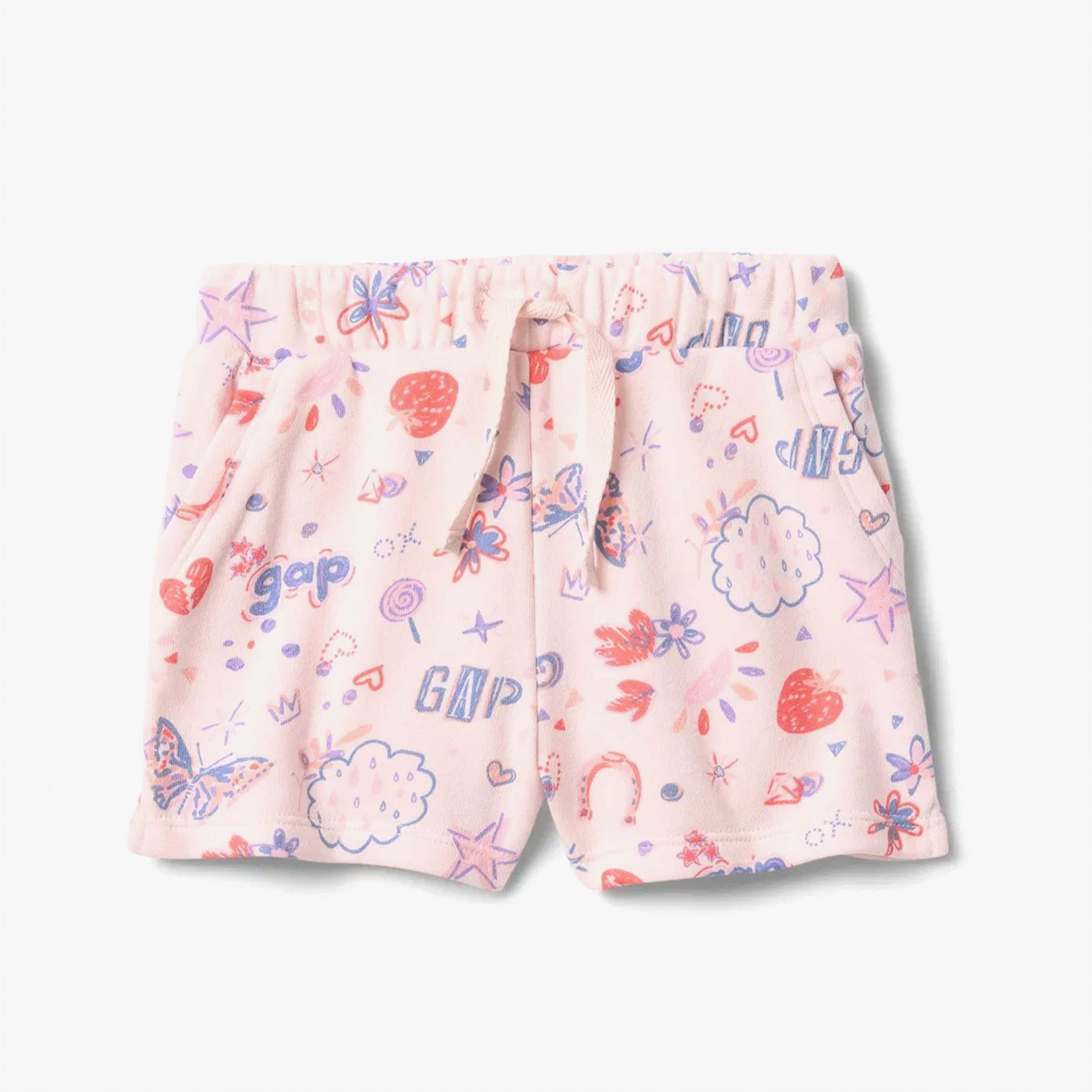 Gap Logo Pull On Desenli Çocuk Pembe Şort