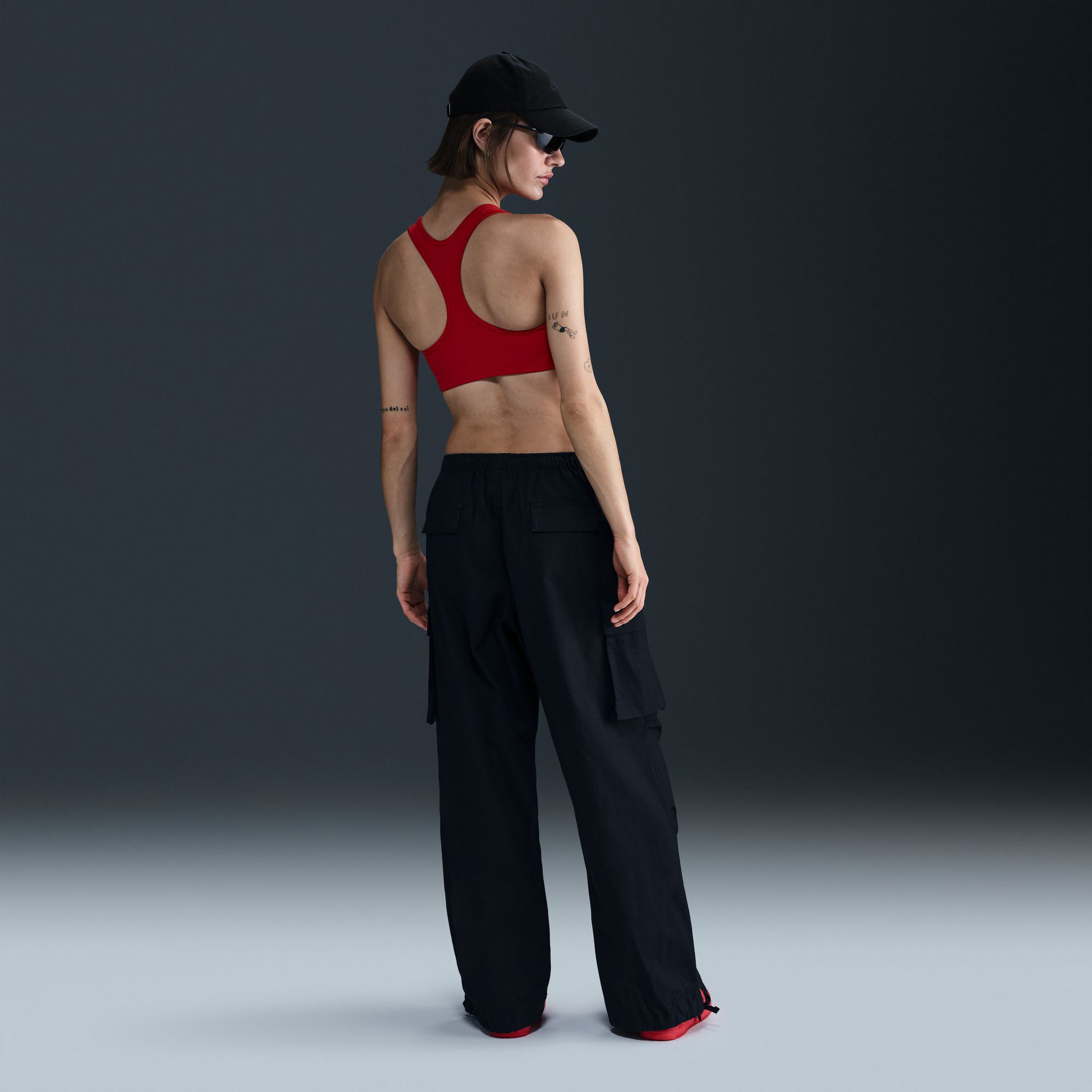 Nike Sportswear Woven Fabric High Waisted Kadın Siyah Kargo Pantolon