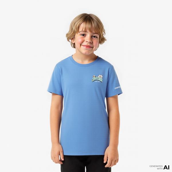 Converse Trail Mix Flower Çocuk Mavi T-Shirt