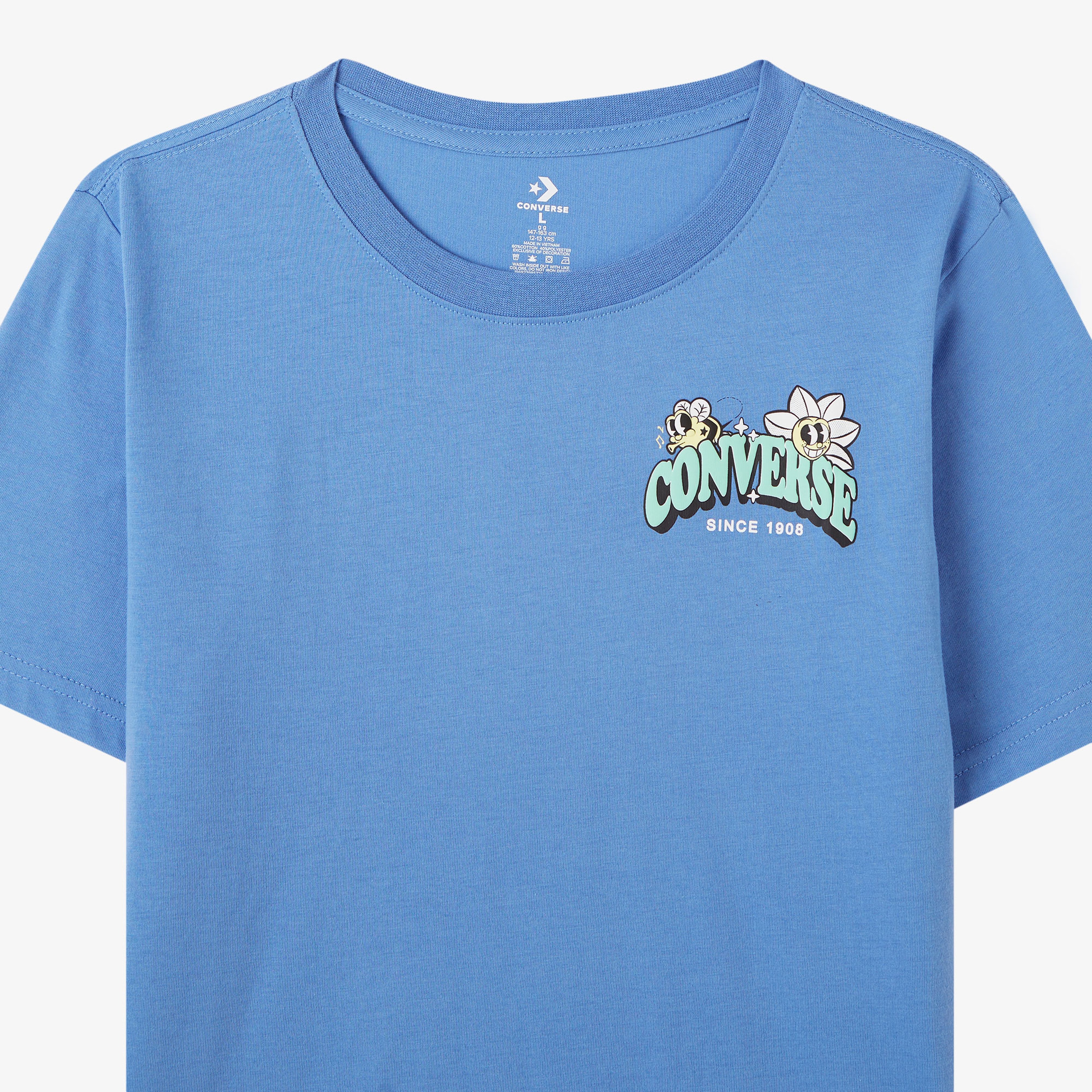 Converse Trail Mix Flower Çocuk Mavi T-Shirt