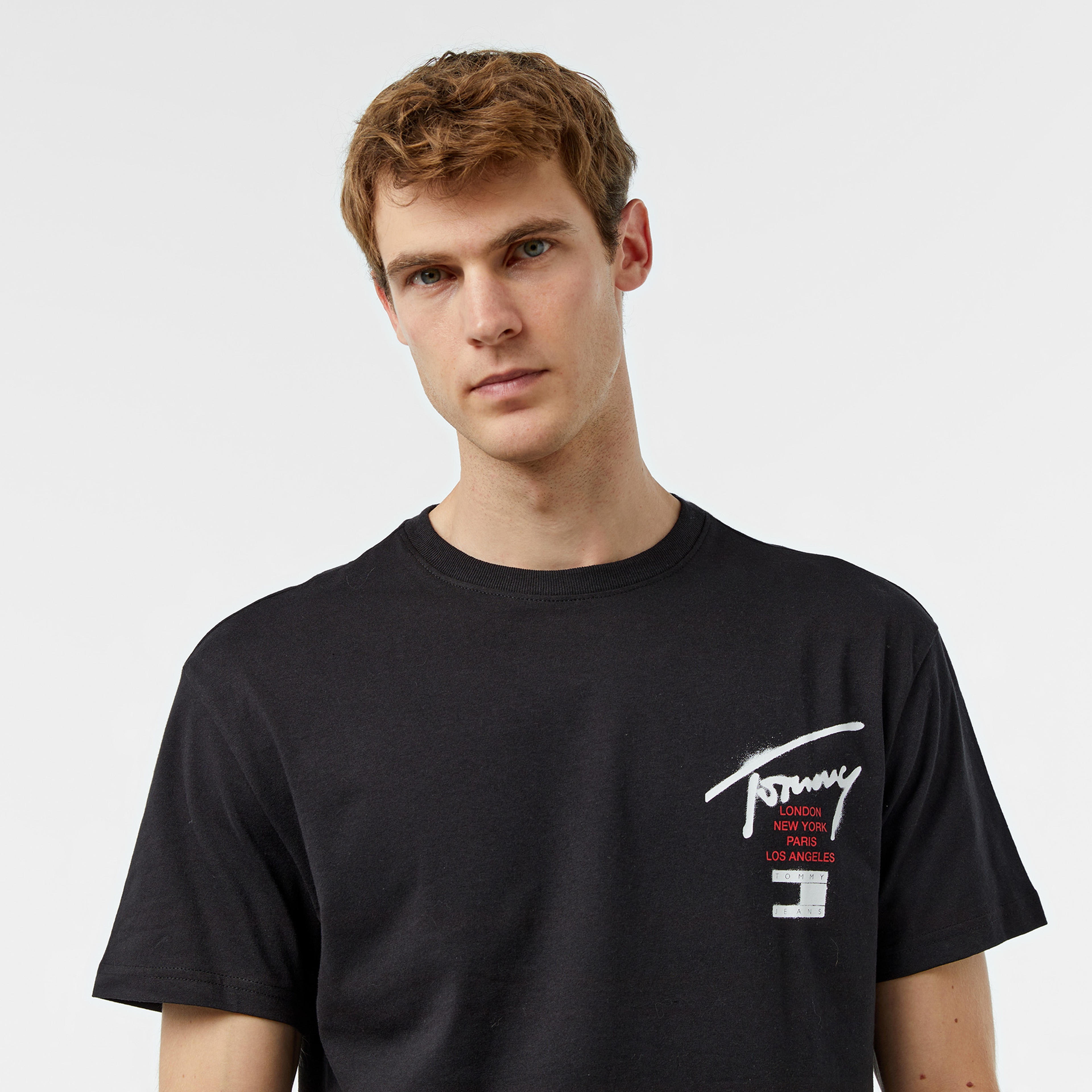 Tommy Jeans Reg Graffiti Sig Erkek Siyah T-Shirt