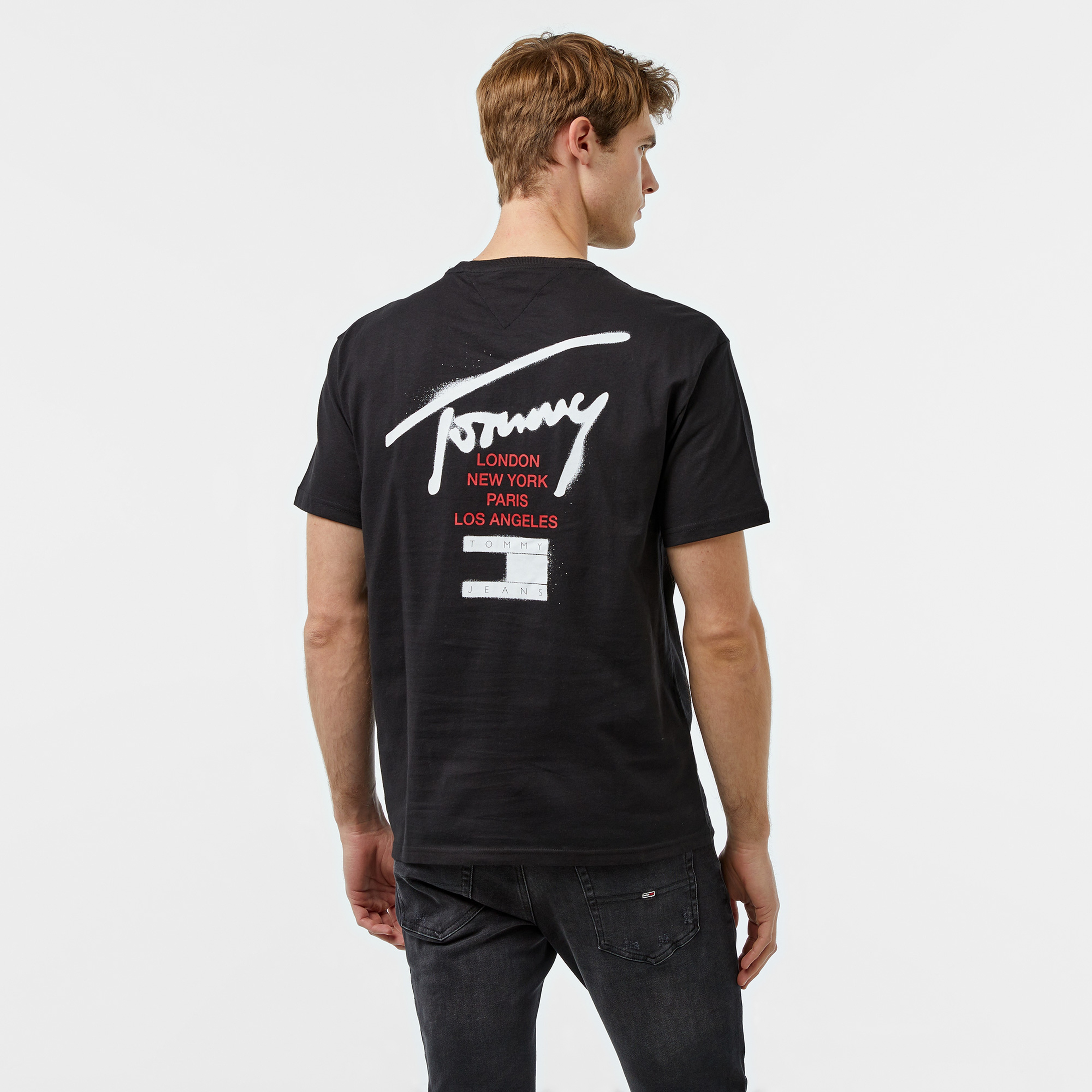 Tommy Jeans Reg Graffiti Sig Erkek Siyah T-Shirt