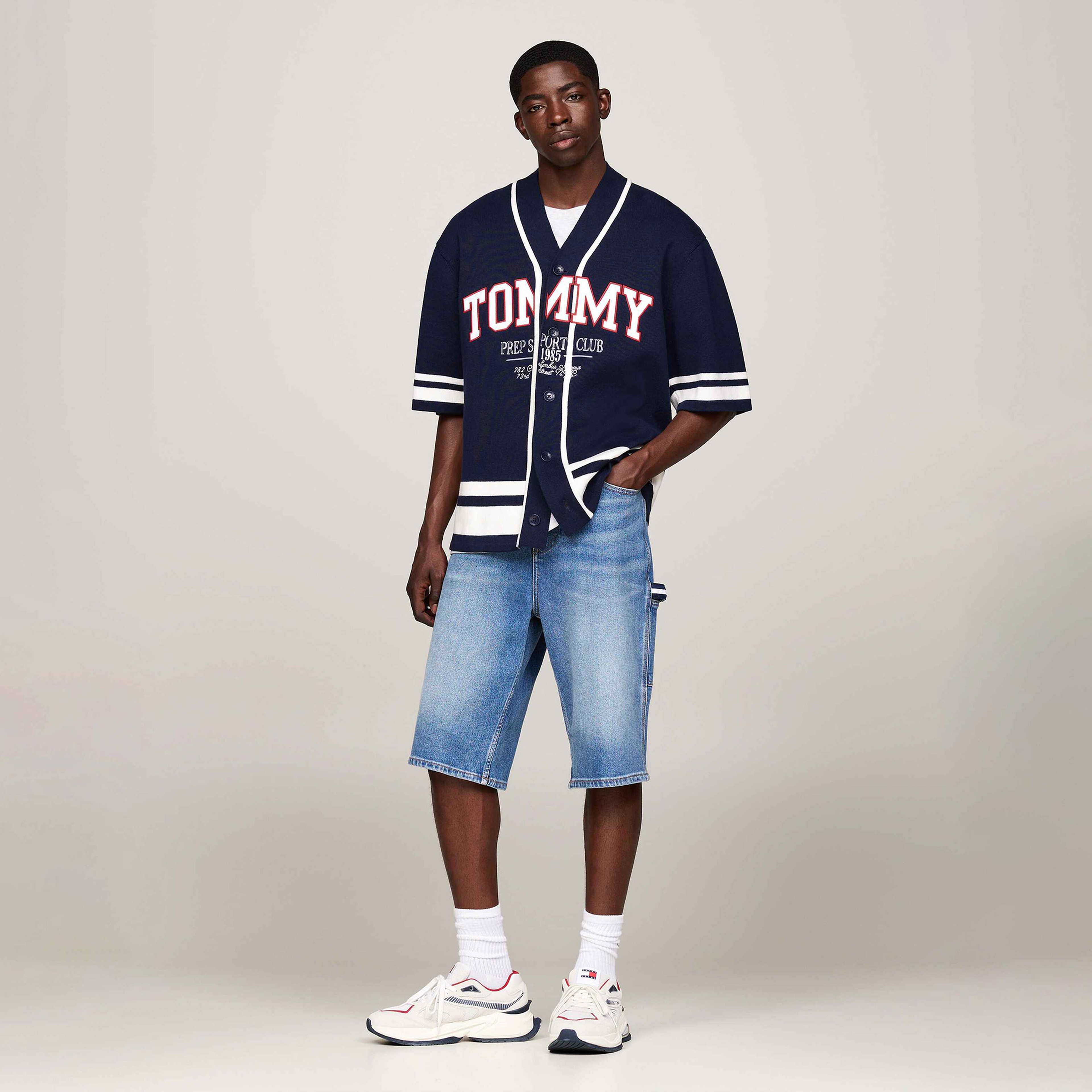 Tommy Jeans Knitted Erkek Mavi T-Shirt