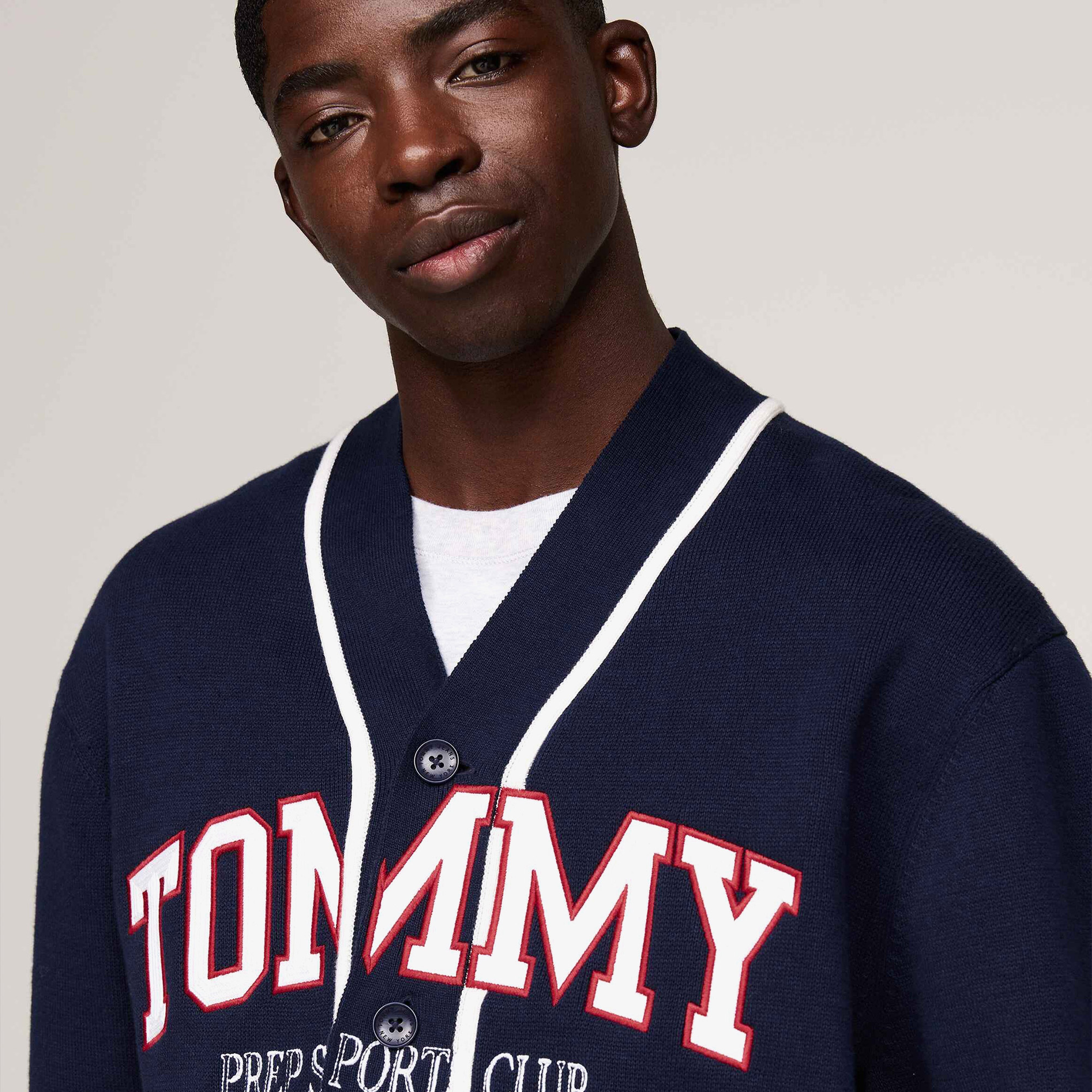 Tommy Jeans Knitted Erkek Mavi T-Shirt