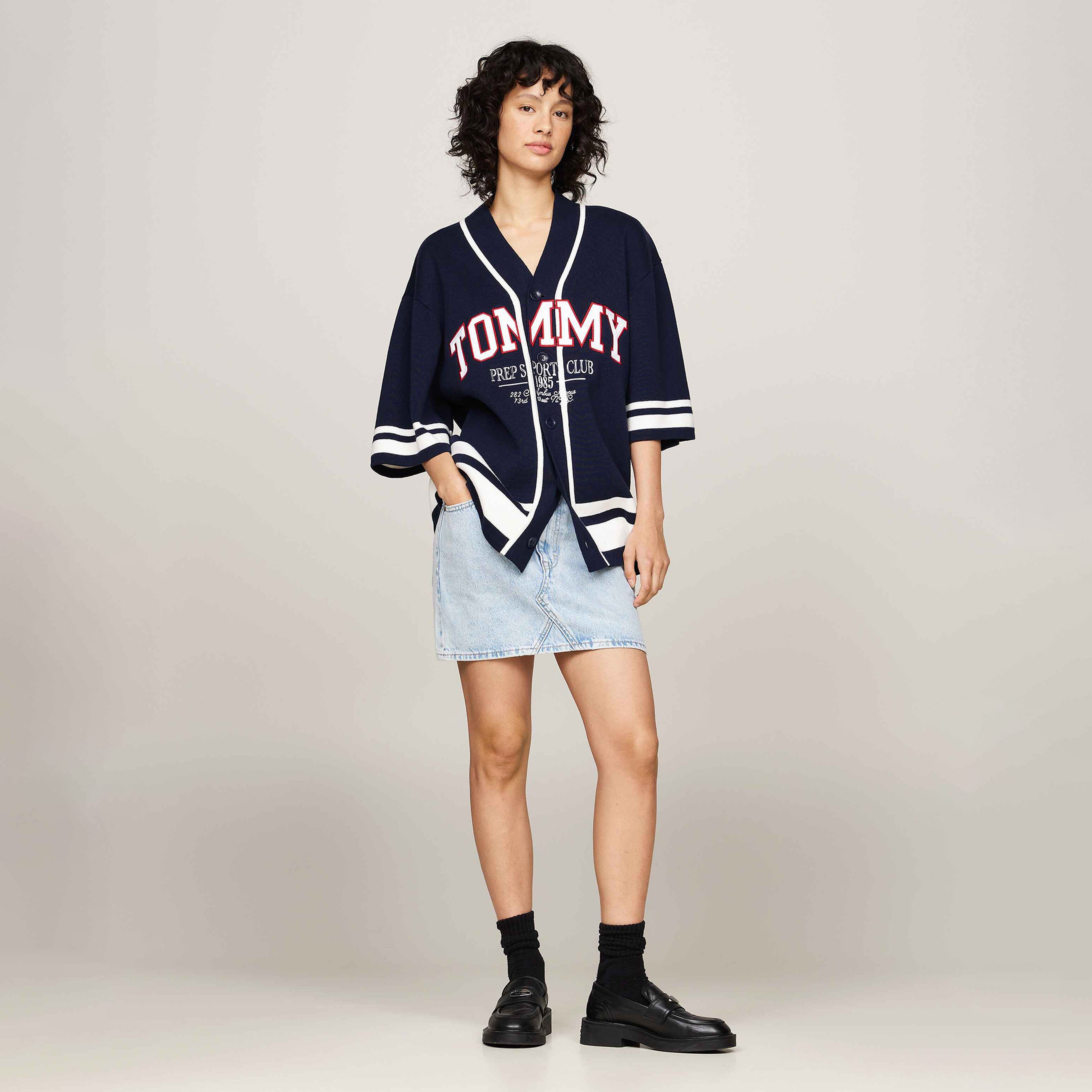 Tommy Jeans Knitted Erkek Mavi T-Shirt