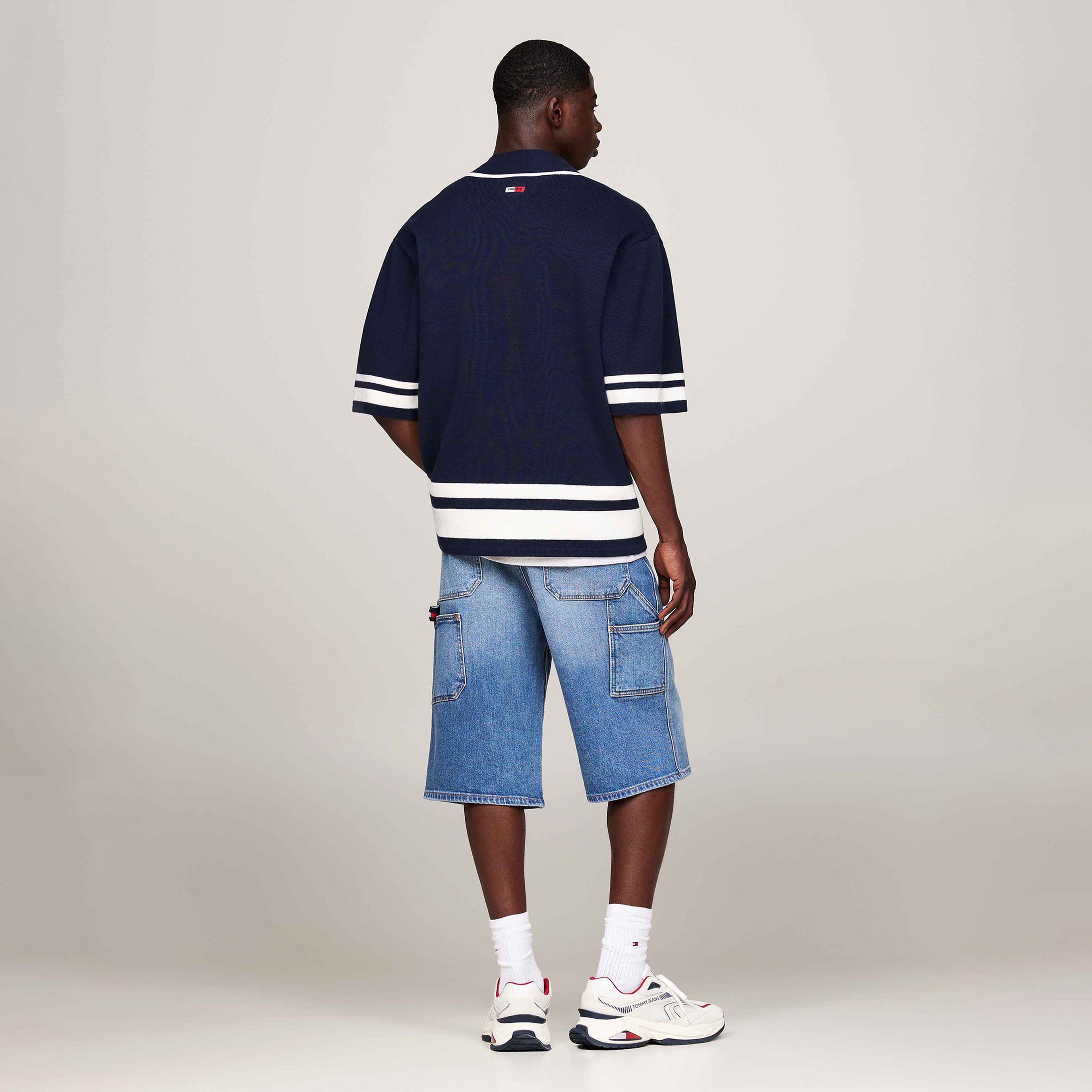 Tommy Jeans Knitted Erkek Mavi T-Shirt