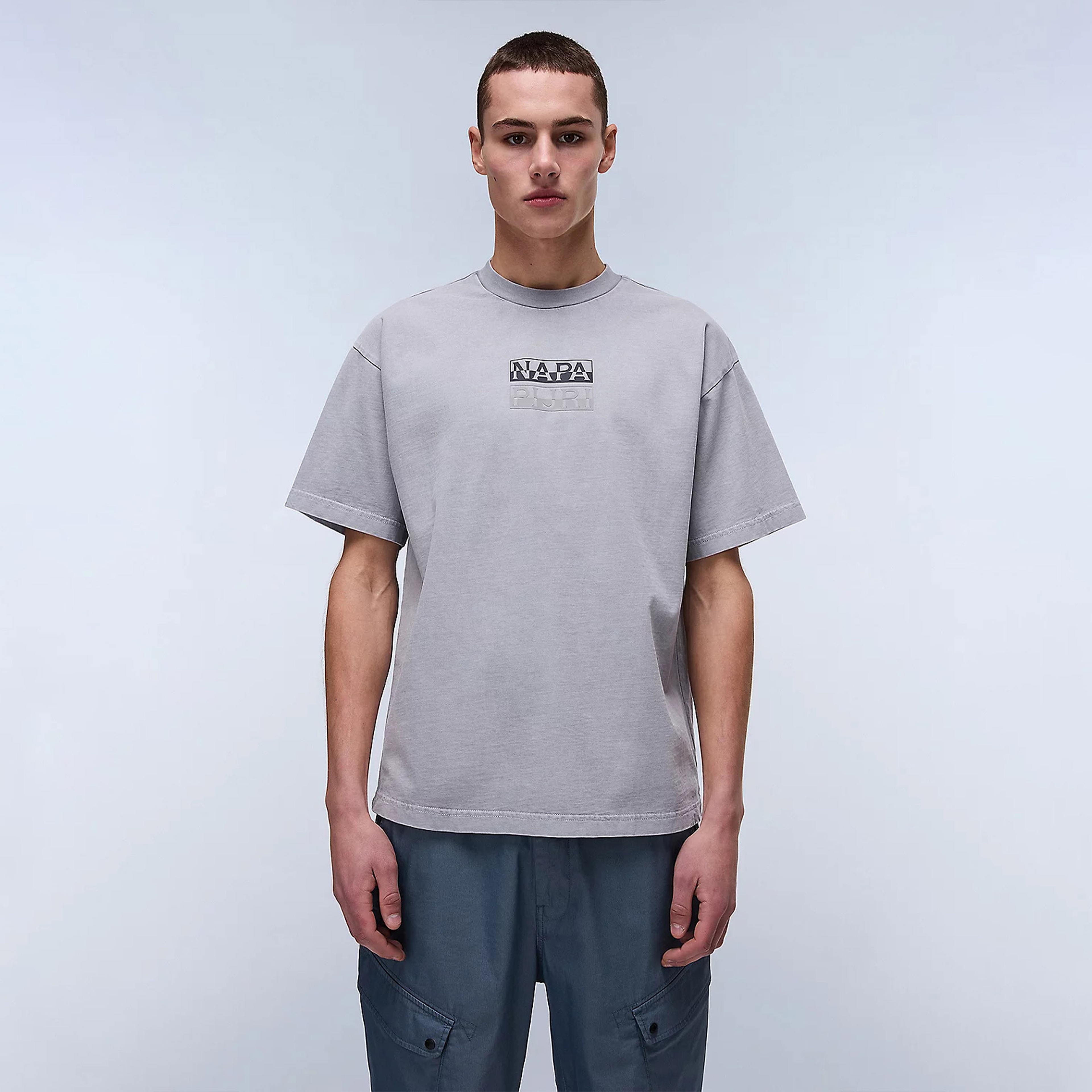 Napapijri  S-Cortona SS Sum Erkek Gri T-Shirt