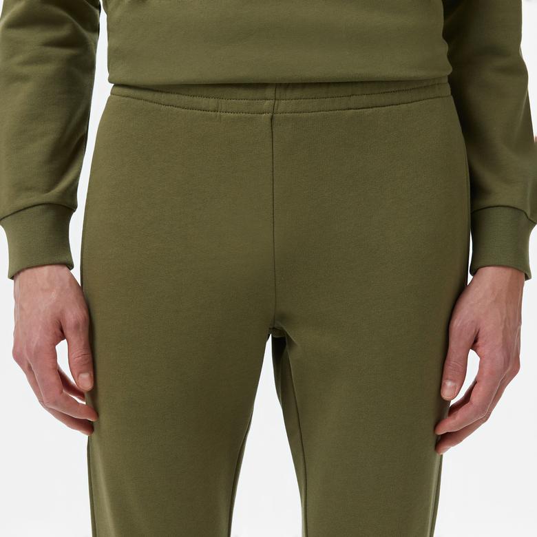 Erkek Slim Fit Organik Pamuk Haki Eşofman Altı