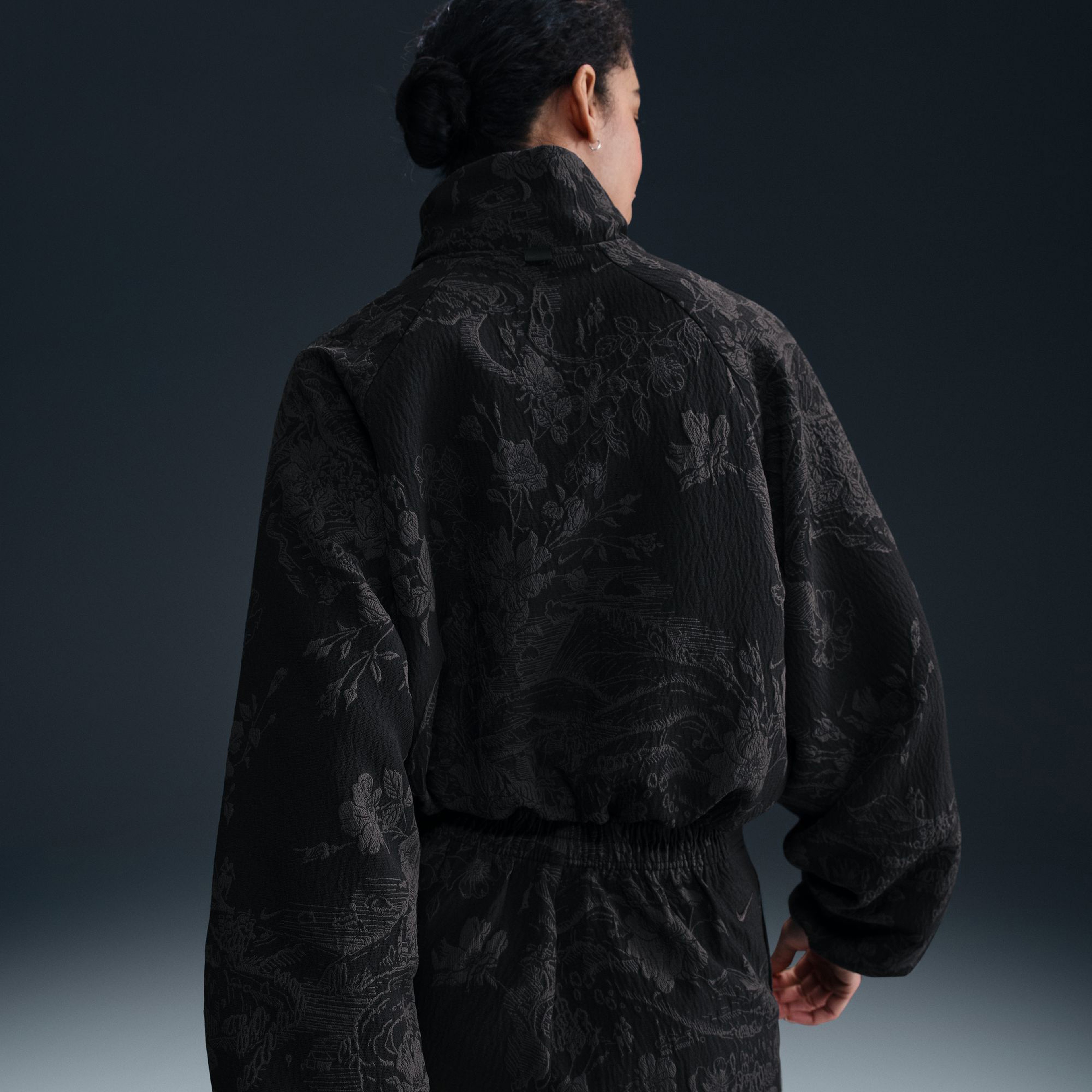 Nike Sportswear Collection Jacquard Tracker Kadın Siyah Ceket