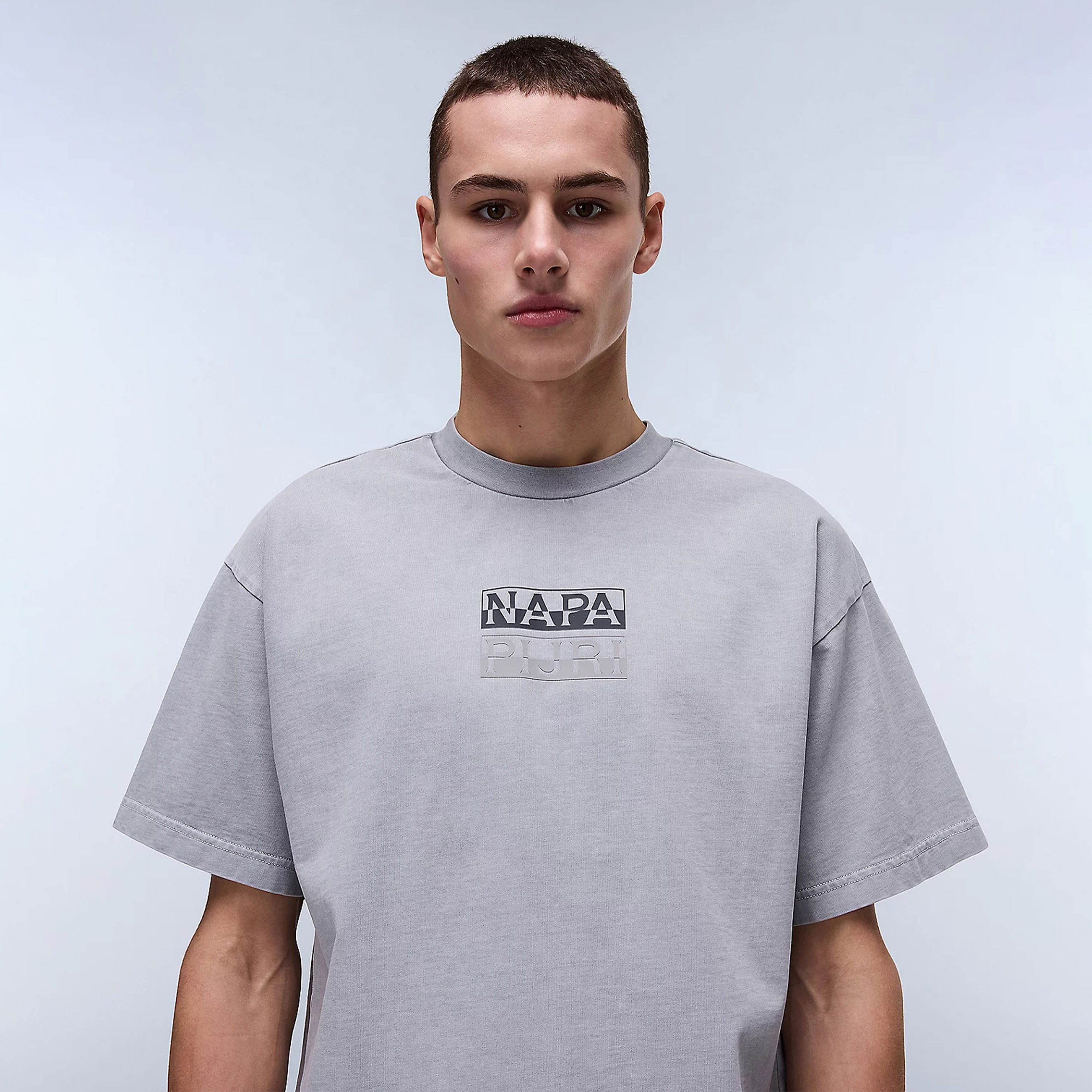 Napapijri  S-Cortona SS Sum Erkek Gri T-Shirt