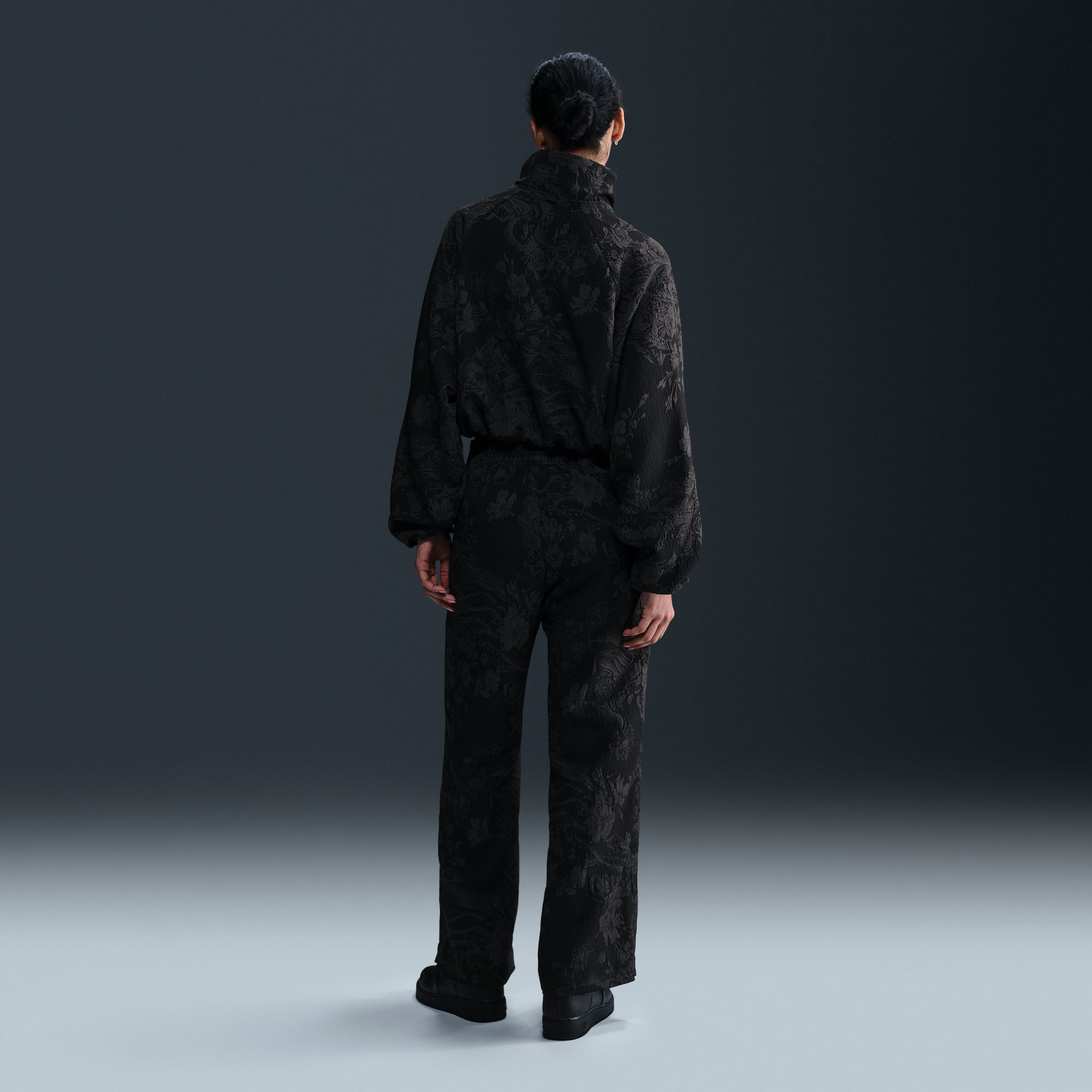 Nike Sportswear Collection Jacquard Tracker Kadın Siyah Ceket