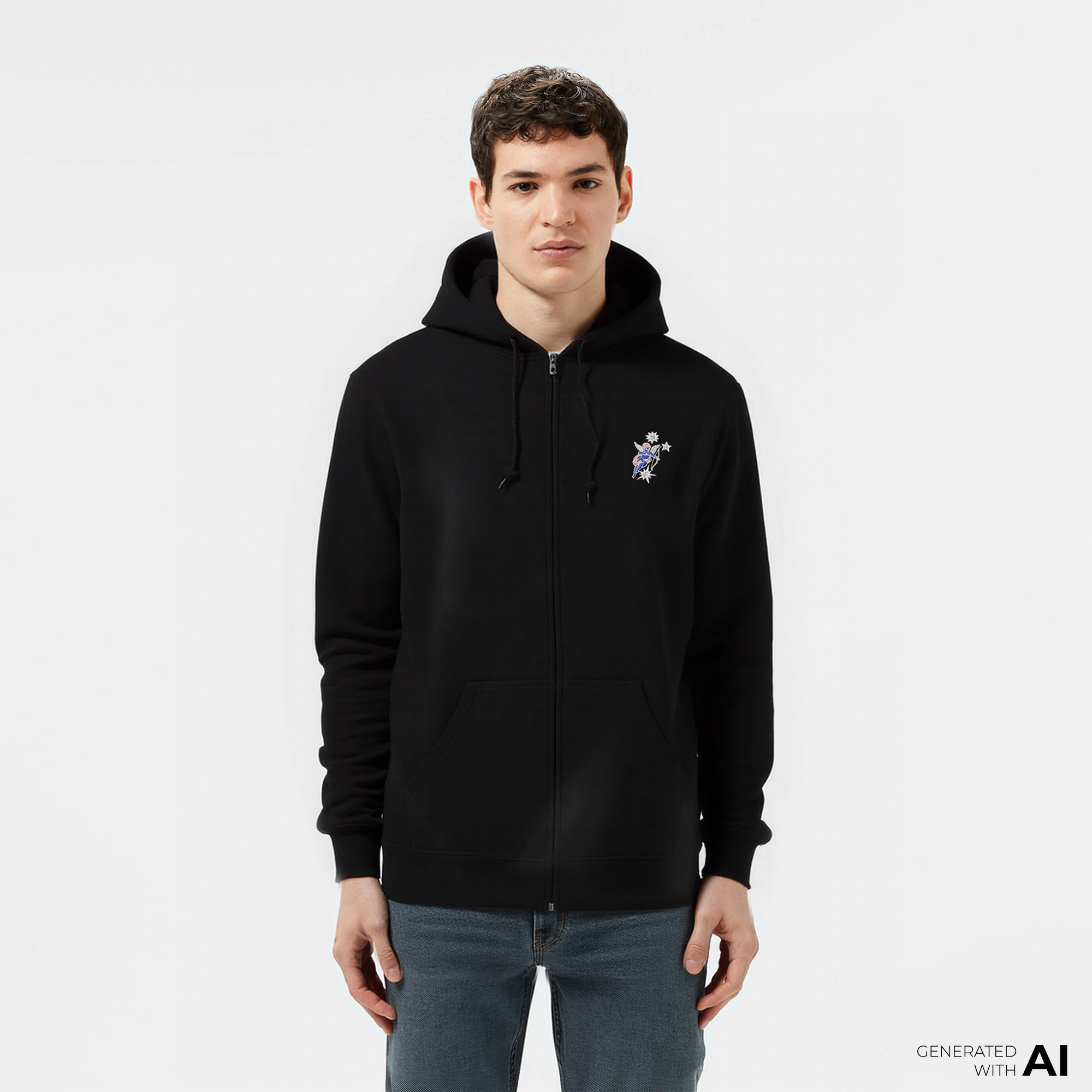 Huf Cupid F/Z Erkek Siyah Hoodie