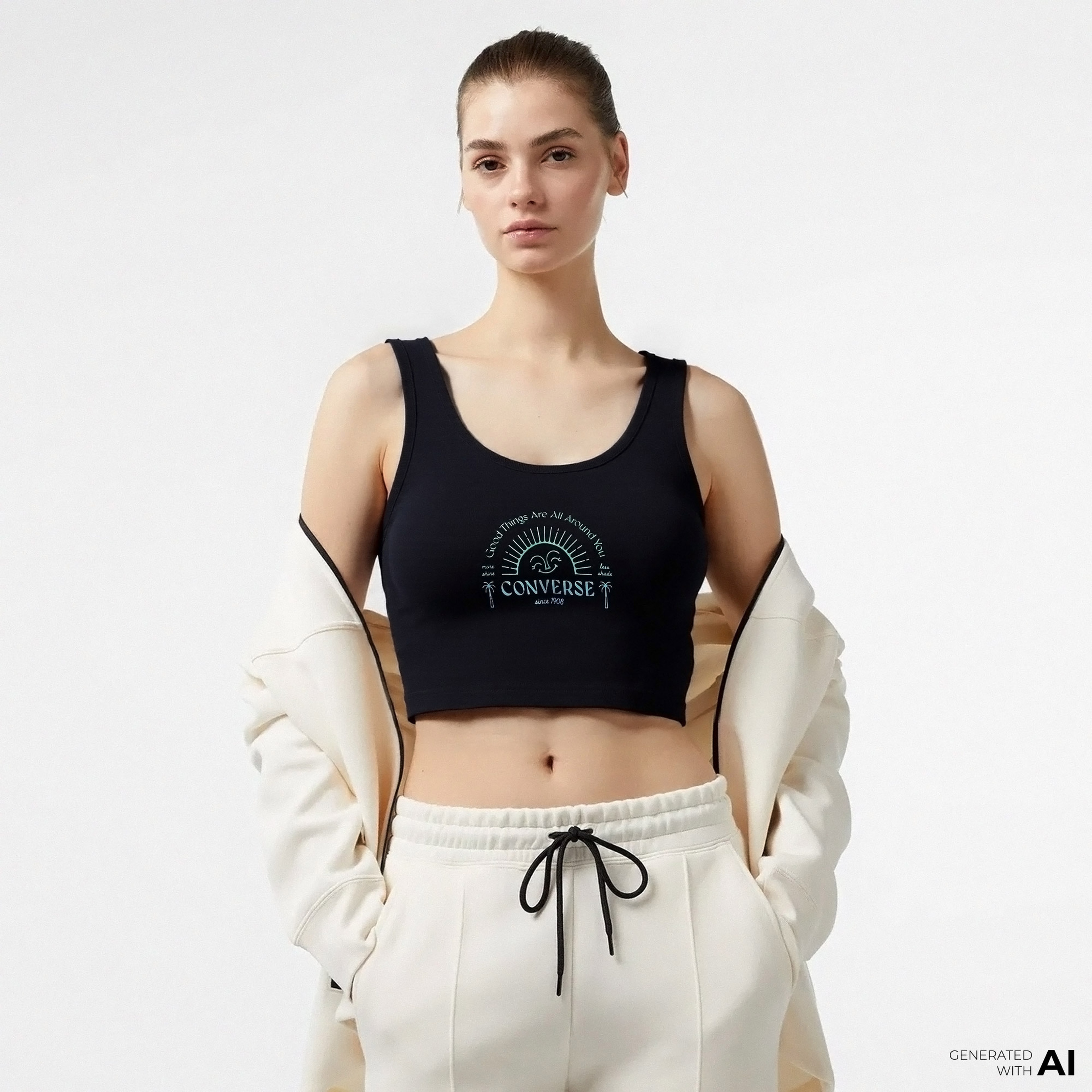 Converse Kadın Siyah T-Shirt